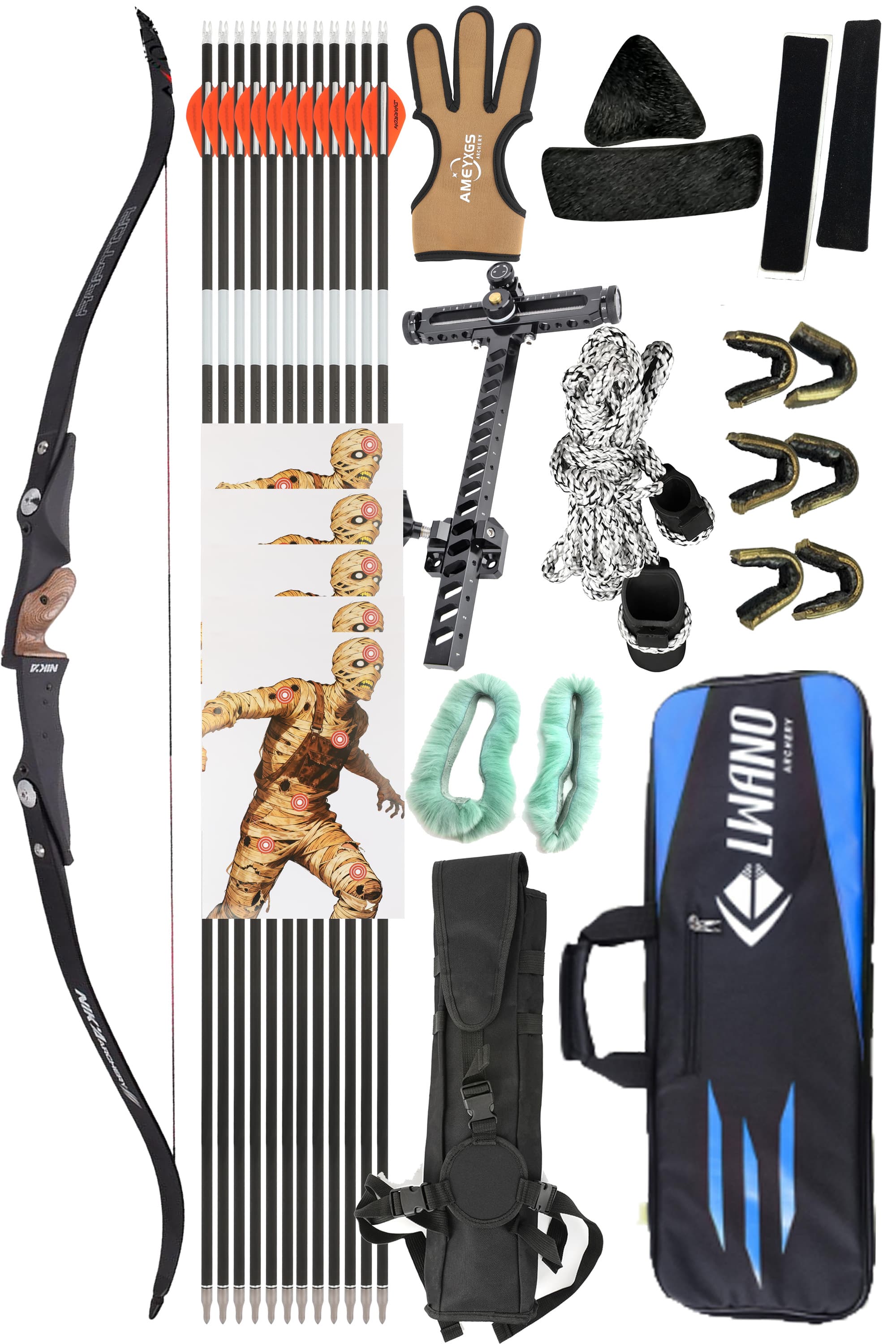 NIKA ET-1 Recurve Bow set 20-50lbs Takedown Bow Archery Shooting