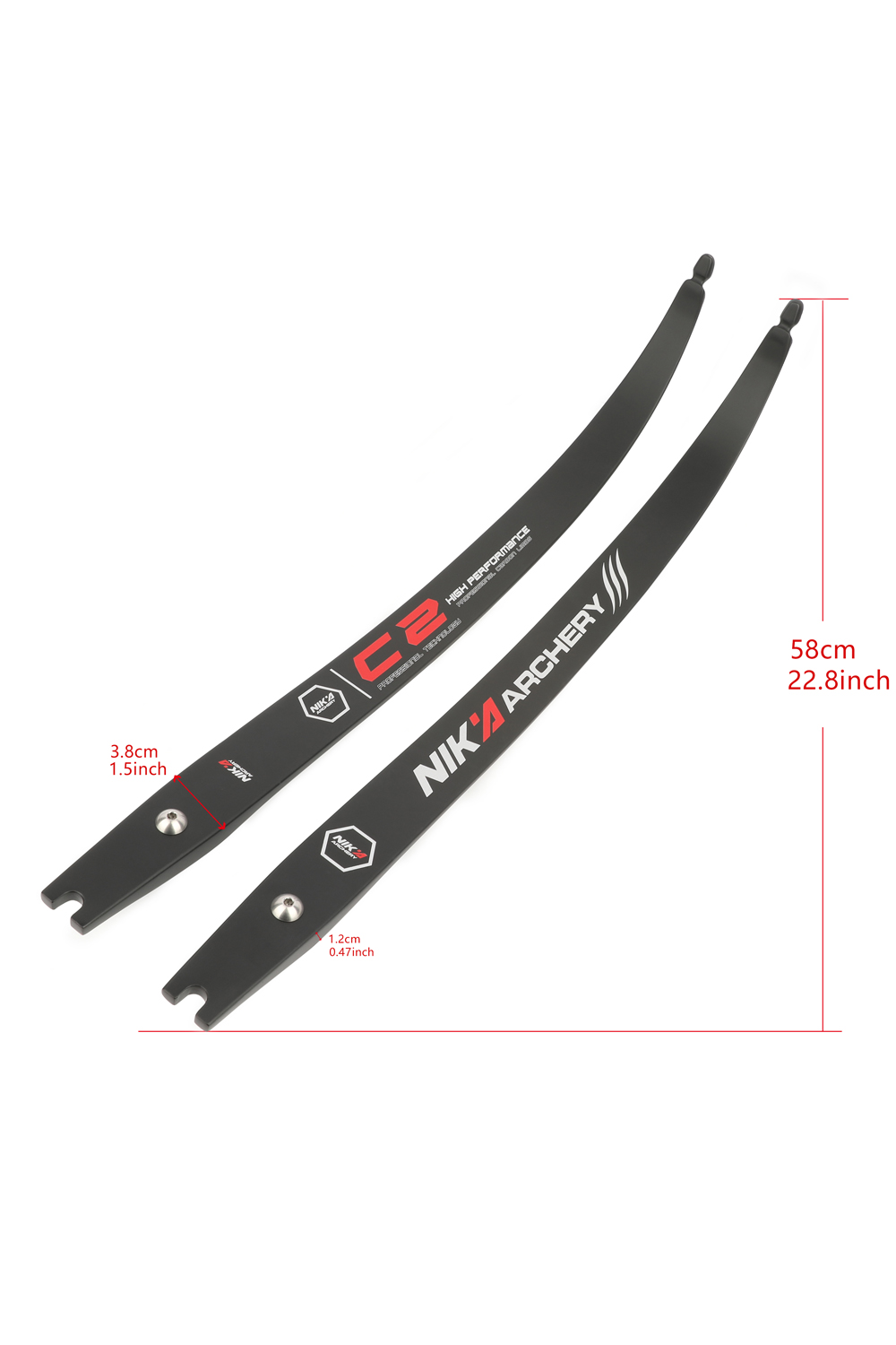 NiKa C2 68"@25H Limbs 12-50lbs LIF Carbon Limbs-Lokearchery