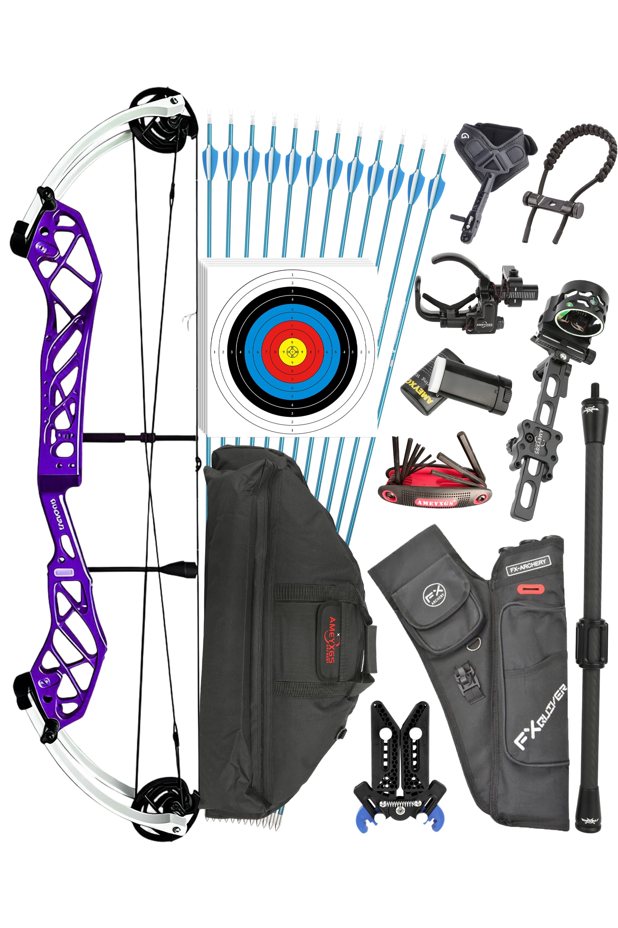 PANDARUS 50-60lbs Archery Compound Bow Set Shooting Target RH