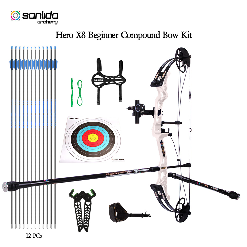 SANLIDA Hero X8 Beginner Target Compound Bow Pro Kit 