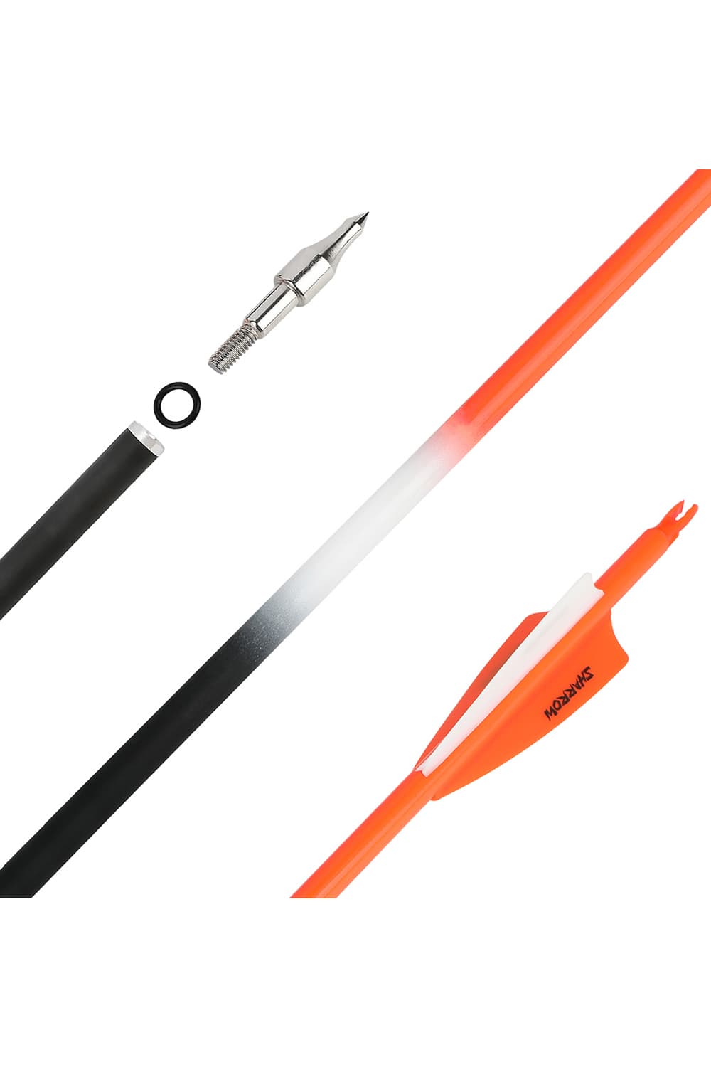 Sharrow 3" Half Color Rubber Feather 500 Spine Hybrid Arrows-Lokearchery