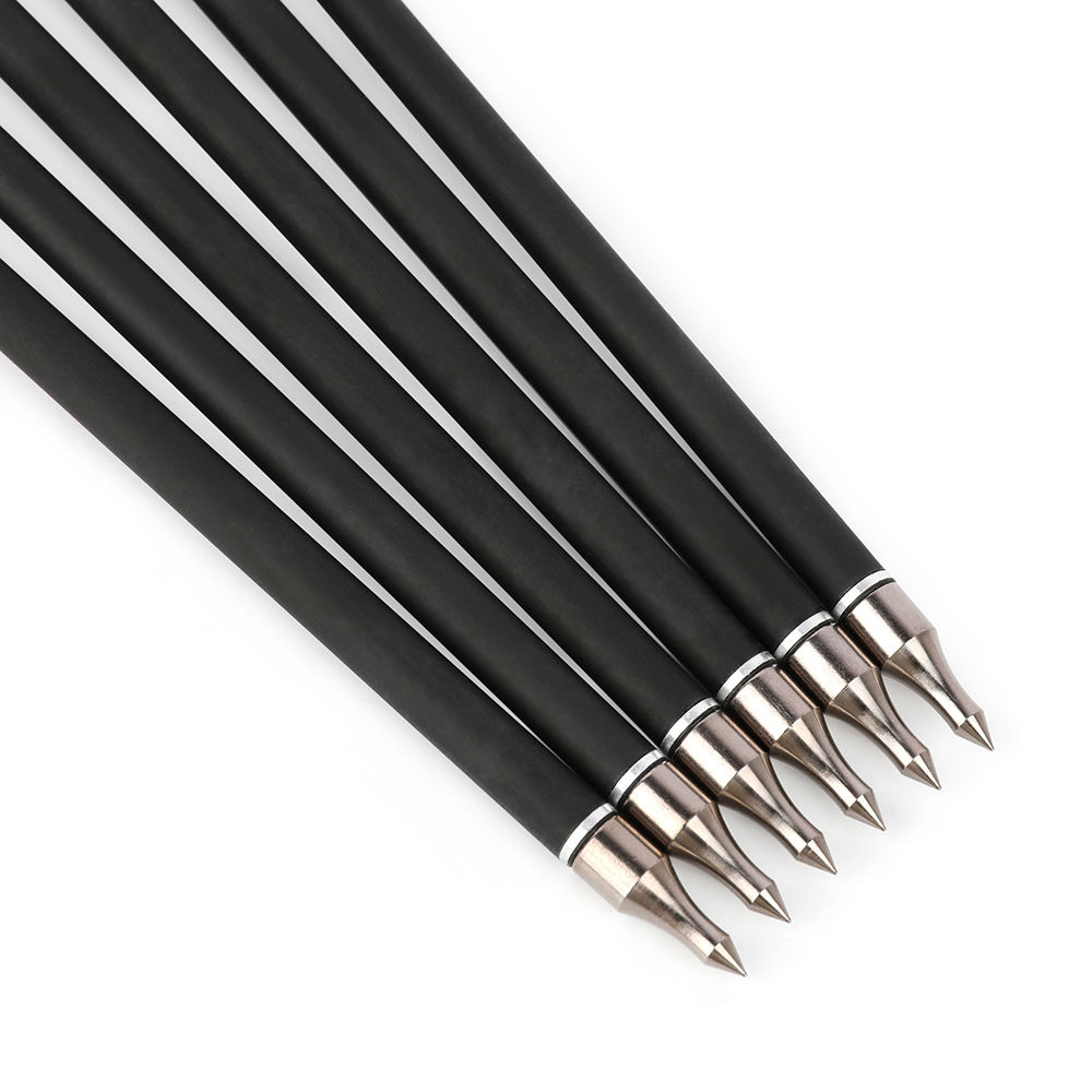 12pcs Spine 500 Mixed Carbon Arrows 30" Complete Set with Cross-Star Arrowheads