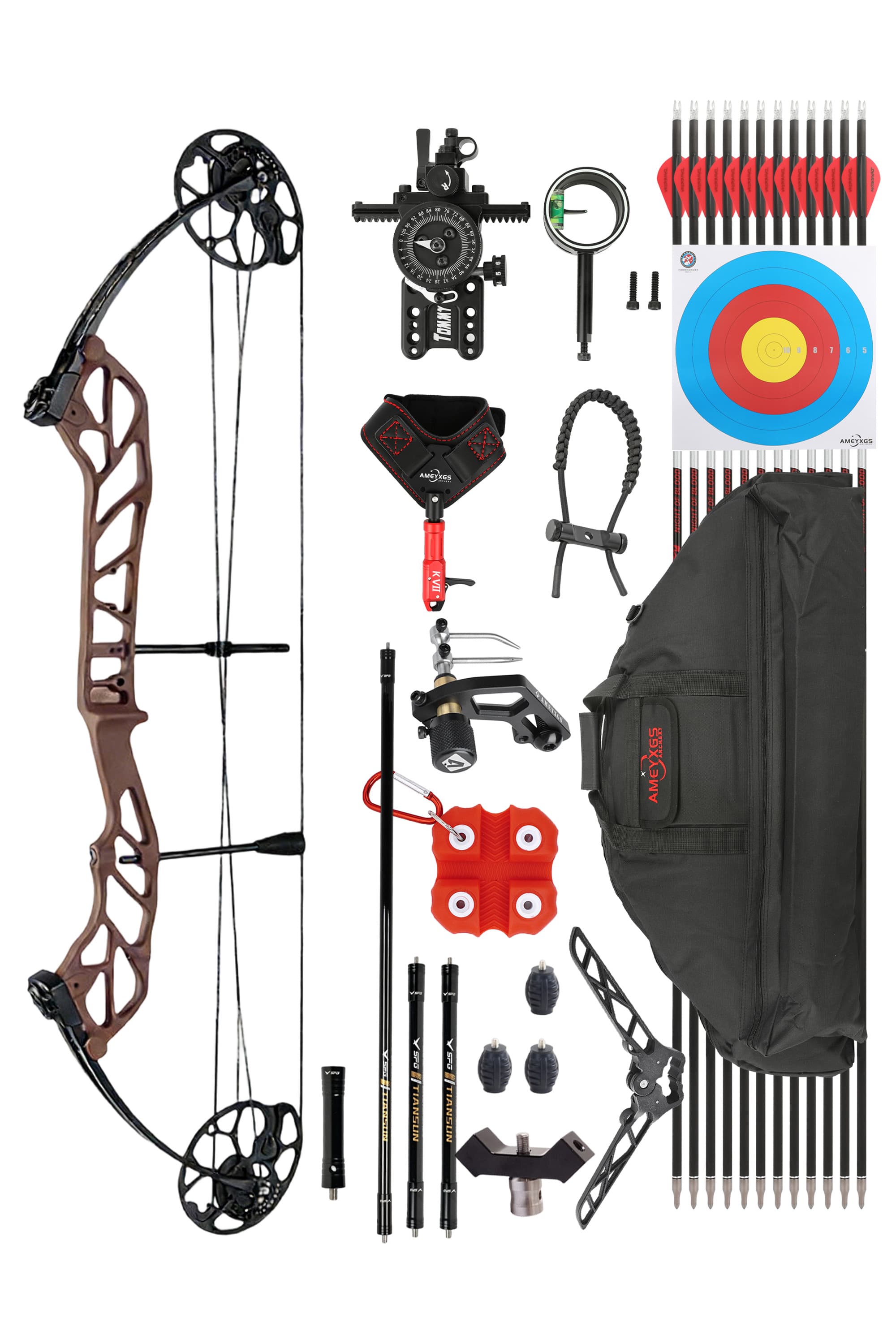 TOPOINT  Compound Bow 19-60lbs Target Kit Shooting Archery
