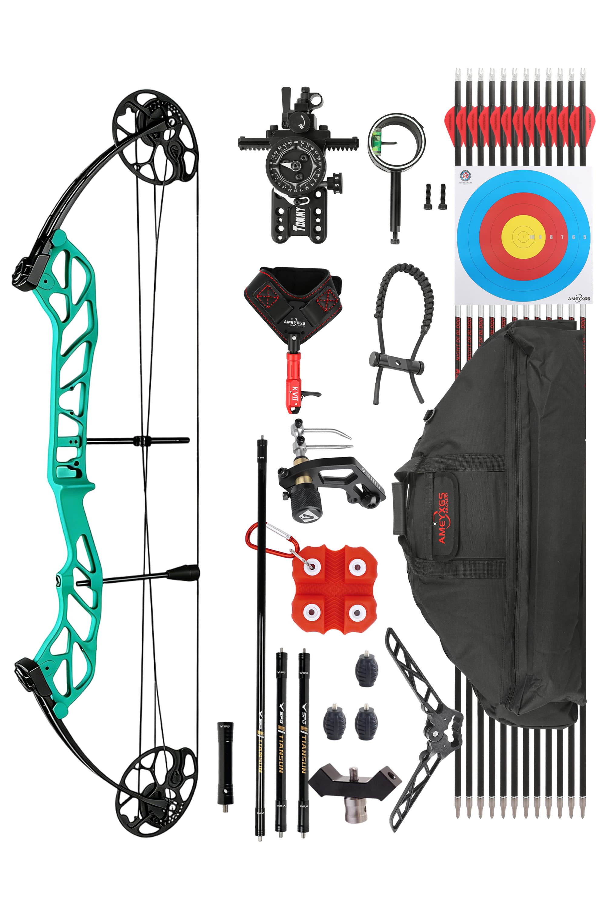 TOPOINT  Compound Bow 19-60lbs Target Kit Shooting Archery