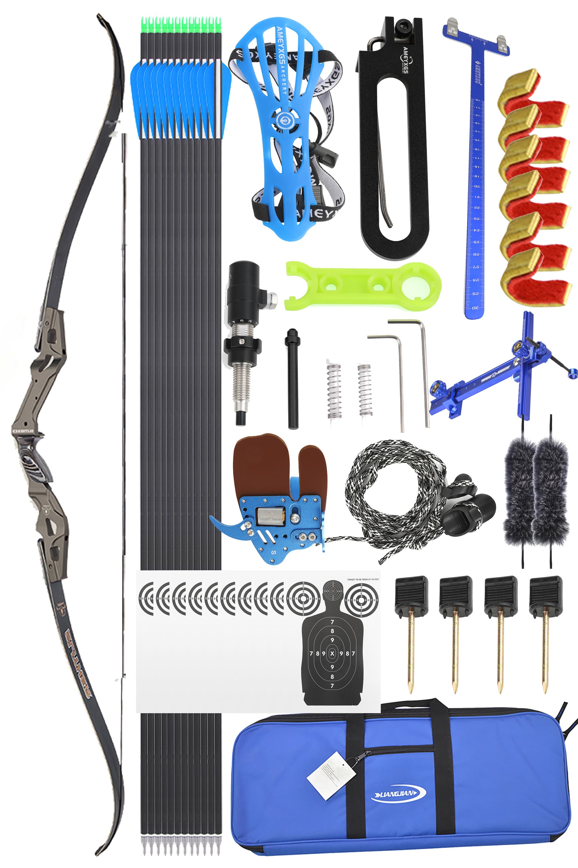 Topoint 35-45Lbs Takedown ILF Hunting Recurve Bow Set