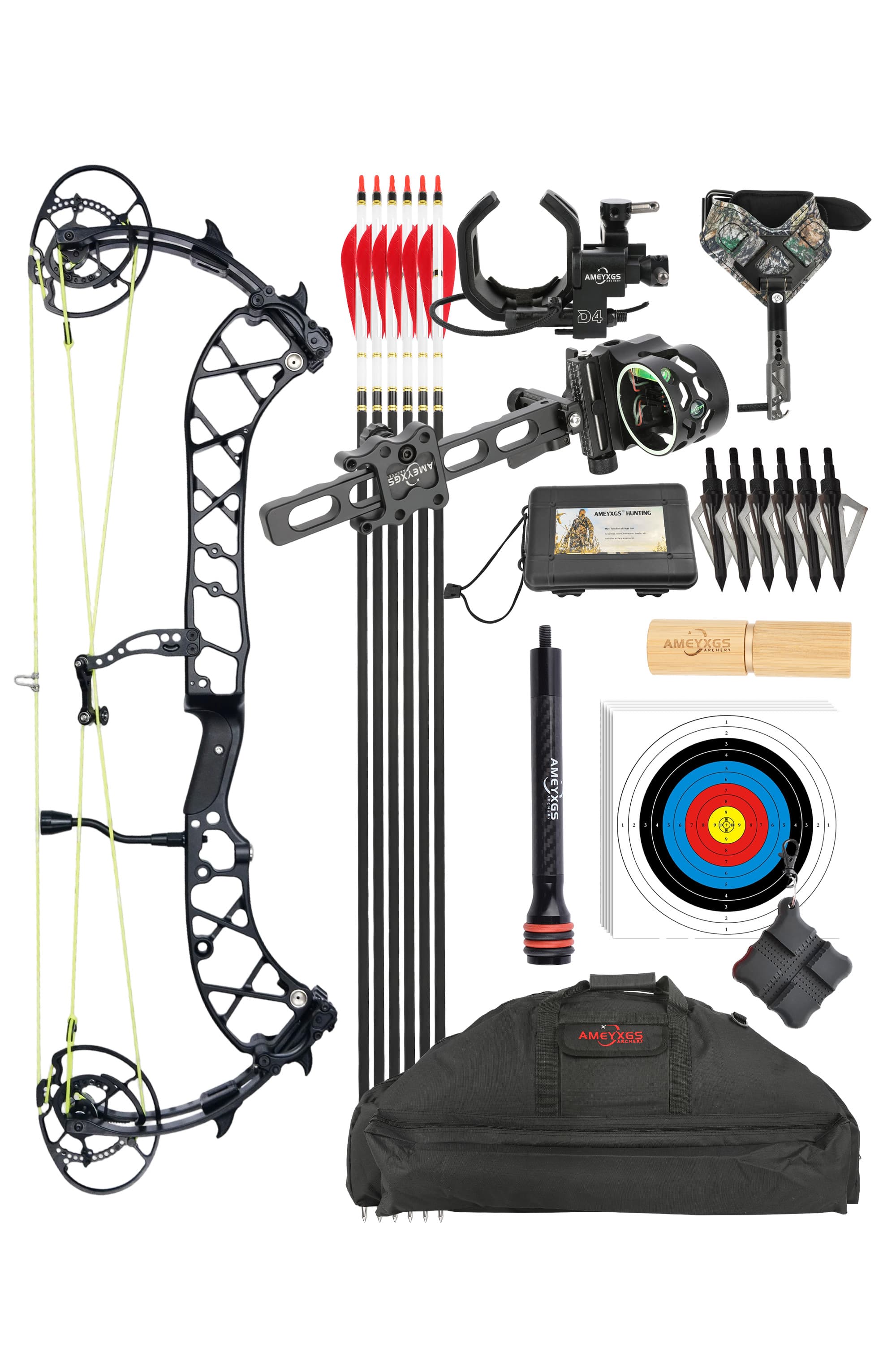 WOLF LEADER Compound Bow 50-70lbs Target Kit 350FPS Hunting Archery