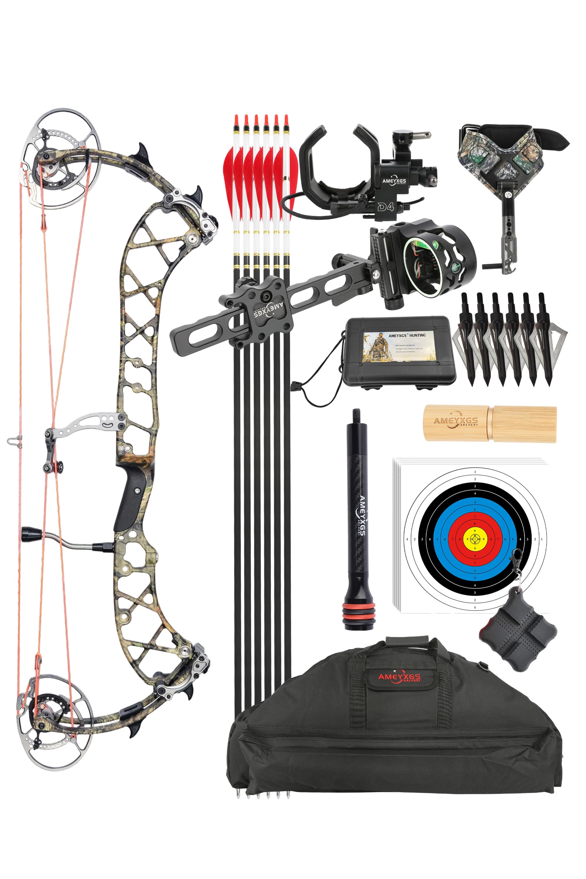 WOLF LEADER Compound Bow 50-70lbs Target Kit 350FPS Hunting Archery