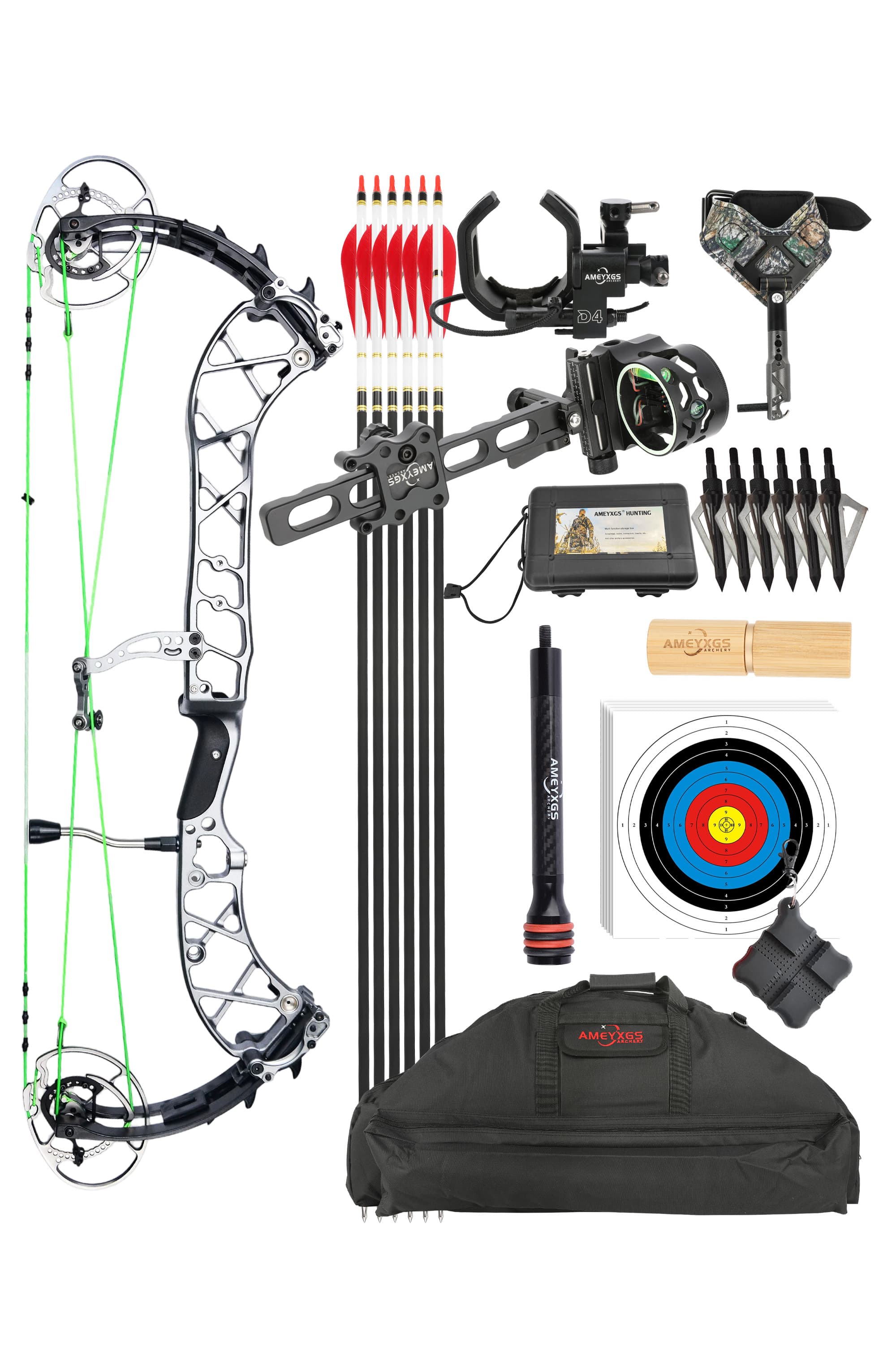 WOLF LEADER Compound Bow 50-70lbs Target Kit 350FPS Hunting Archery