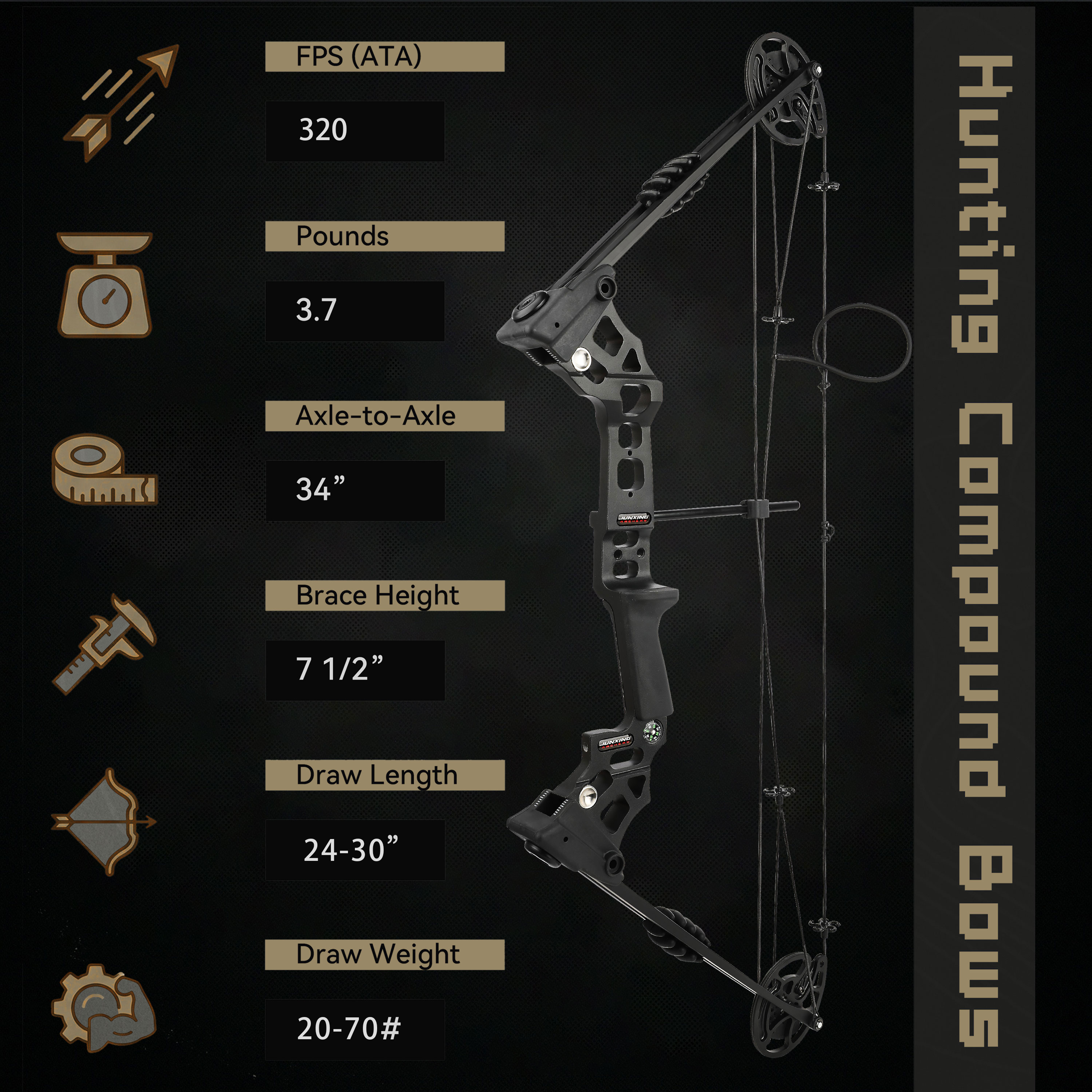 Compound Bow Junxing Dragon X8 Semi-Automatic Hunting Compound Bow Set