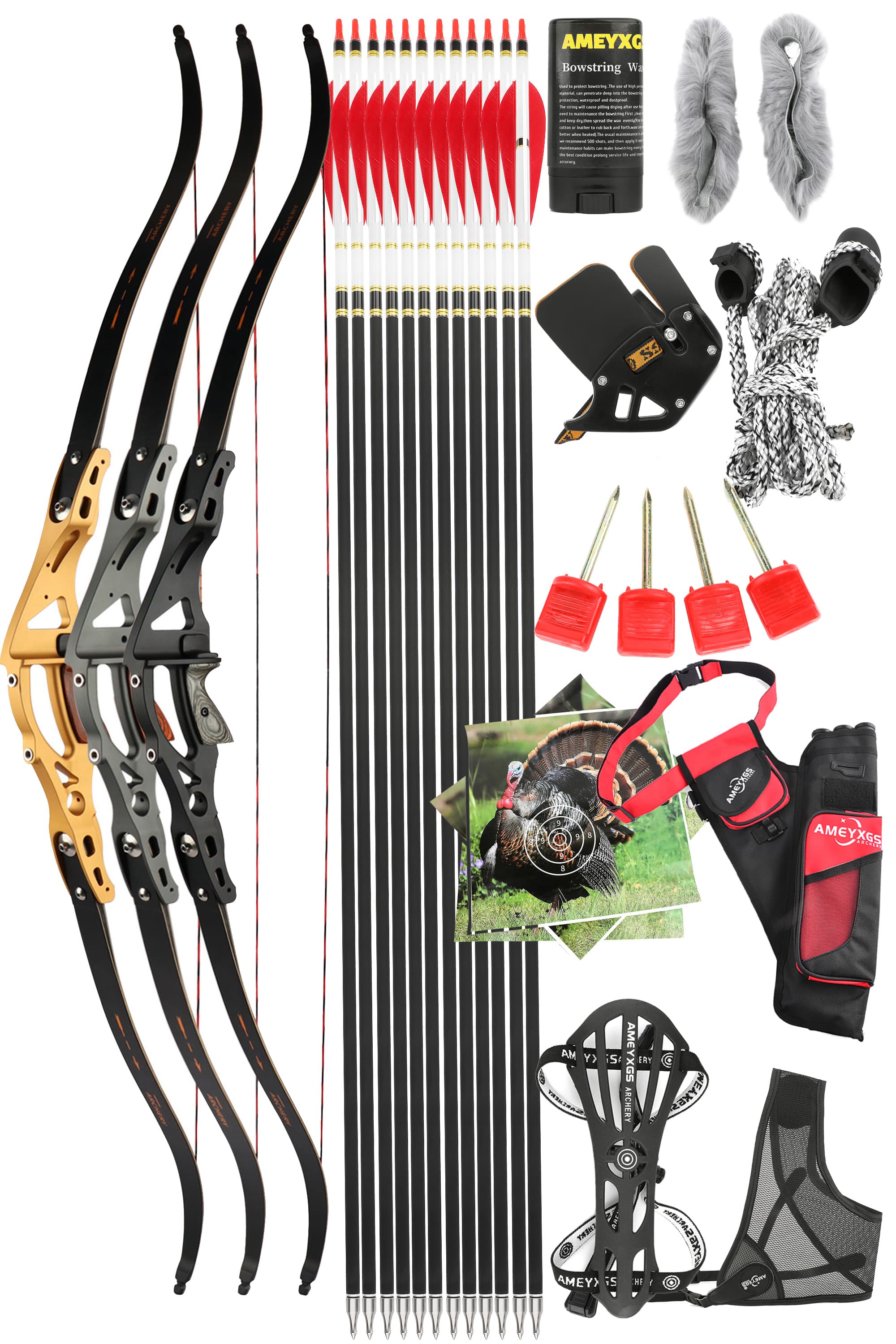 YINOW Archery 25-50lbs ILF Recurve Bow Long Bow Target Shooting