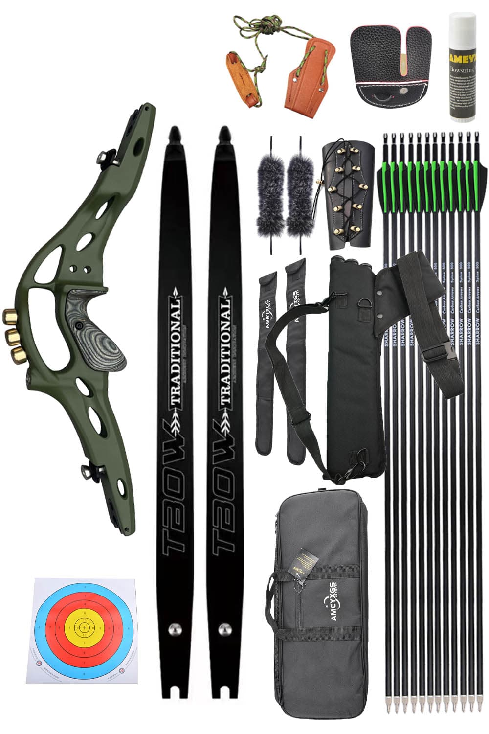 Tbow 30-60Lbs Takedown ILF Hunting Recurve Bow Set