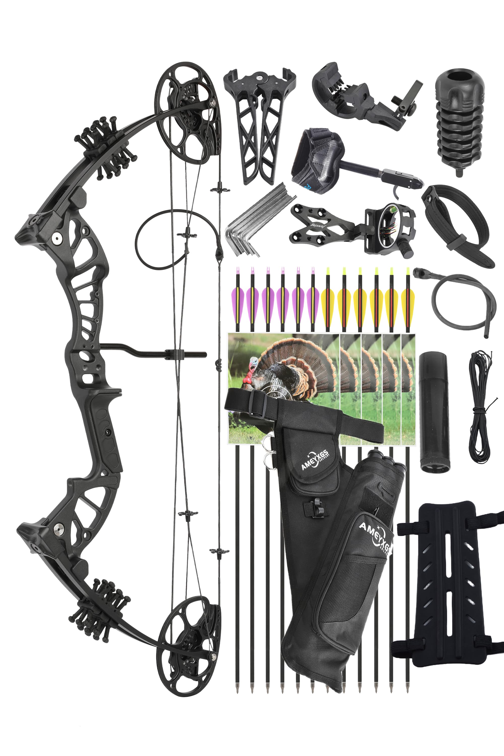 Archery 15-45lbs Compound Bow Arrow Kit Target