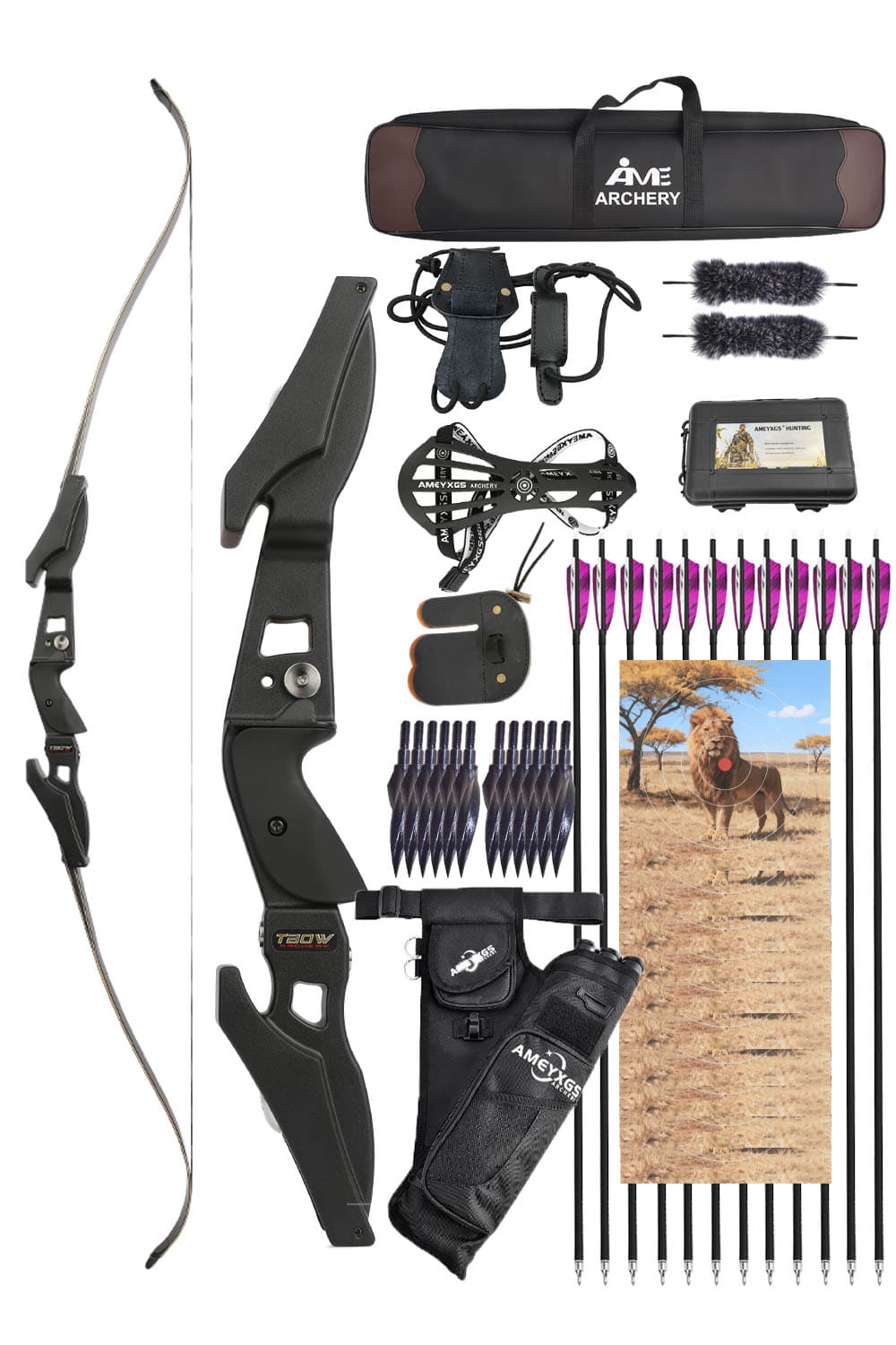 Junxing B3 ILF Recurve Bow CNC 25-65 lbs Complete Hunting & Target Kit