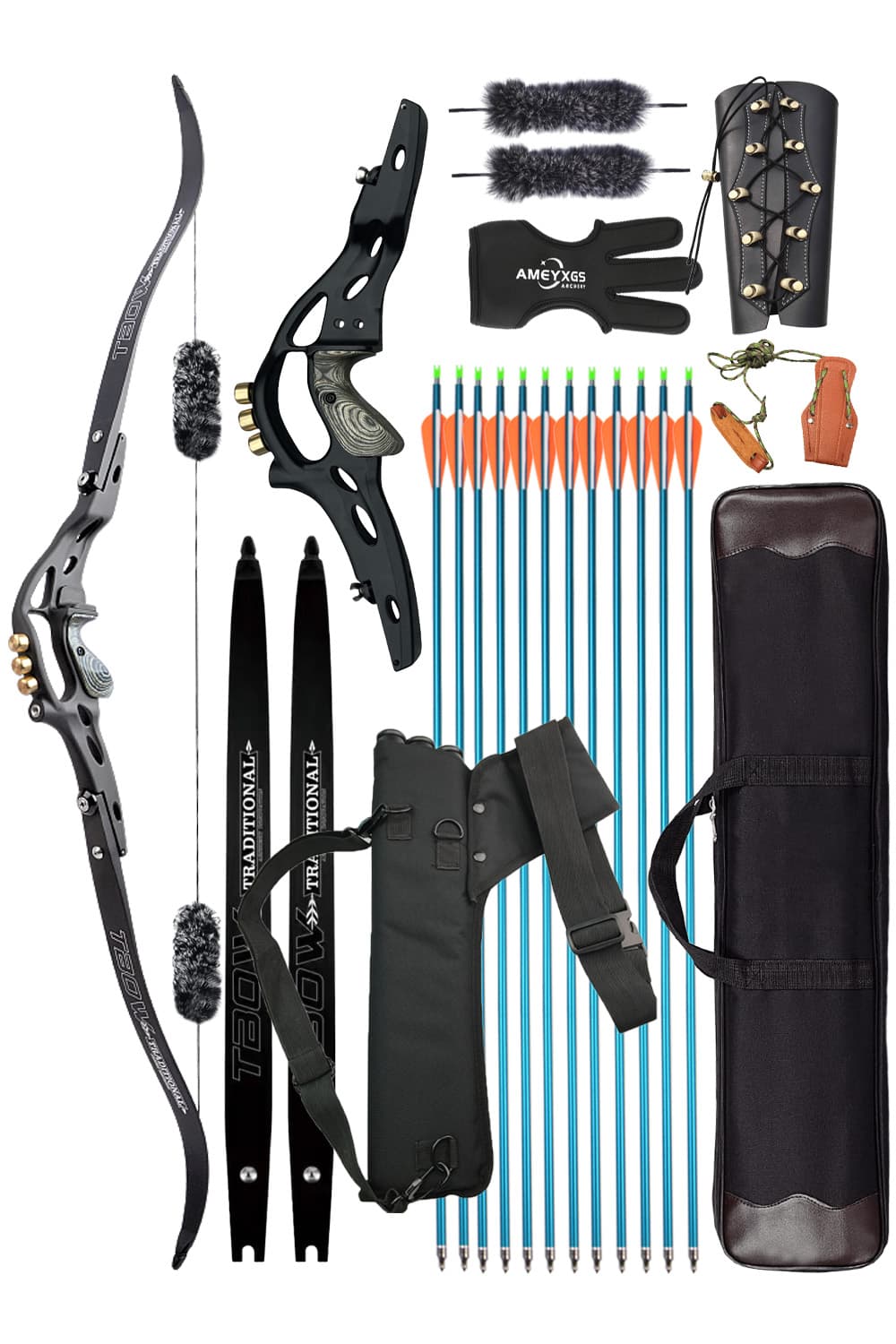 Tbow 30-60Lbs Takedown Hunting Recurve Bow ILF