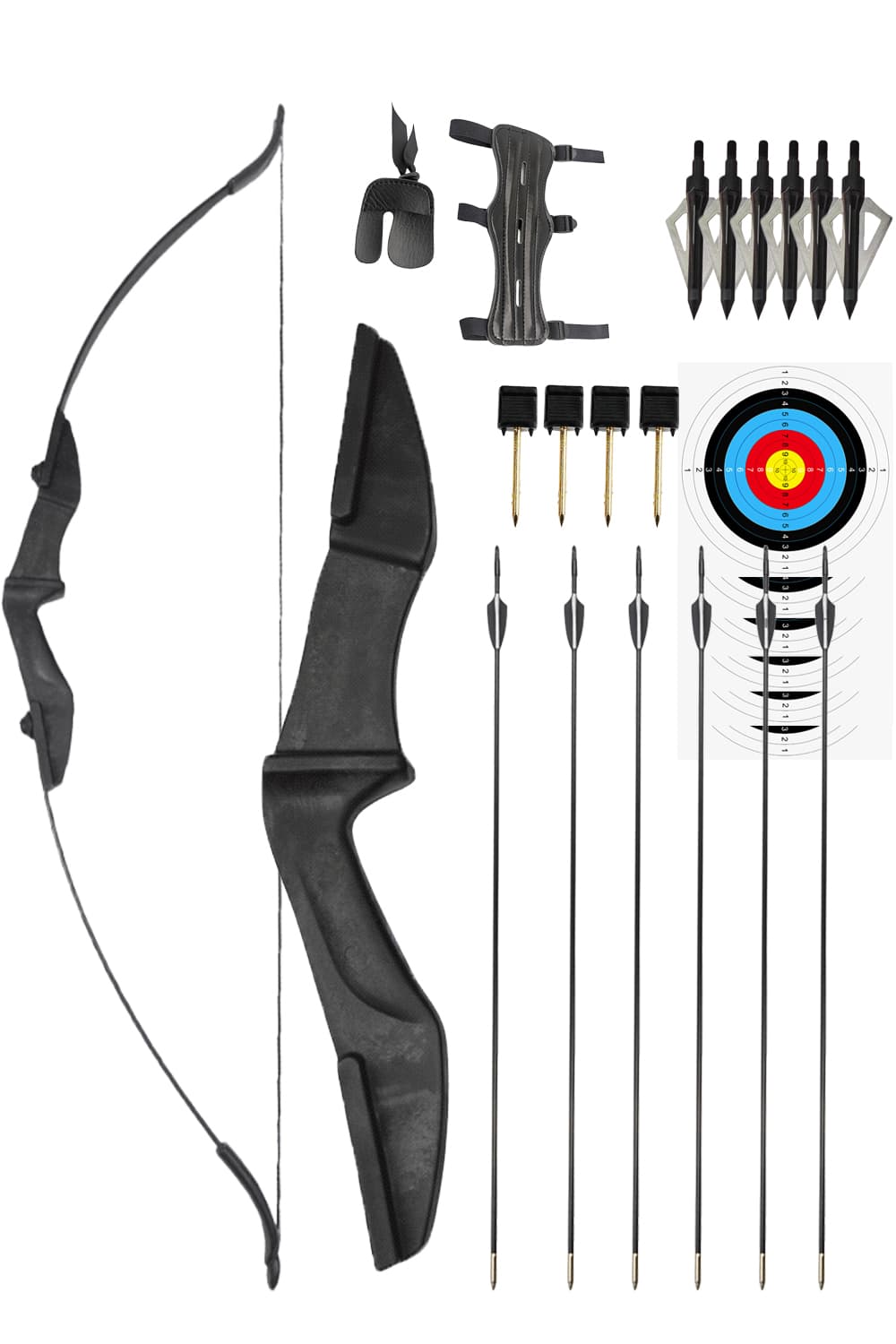 57" Takedown Recurve Bow Arrows 30-40lbs Right Left Hand