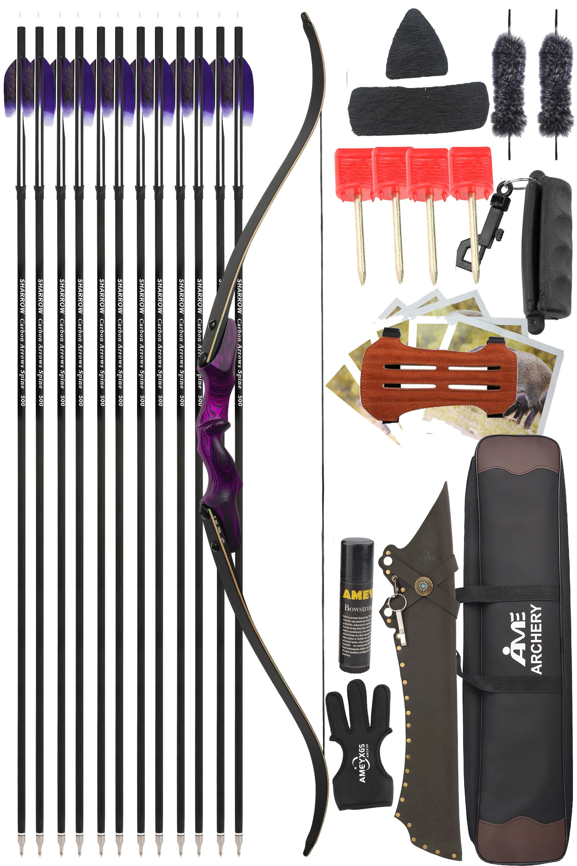 Rock Bear Recurve Bow 20-60LBS Takedown Bow Archery Hunting