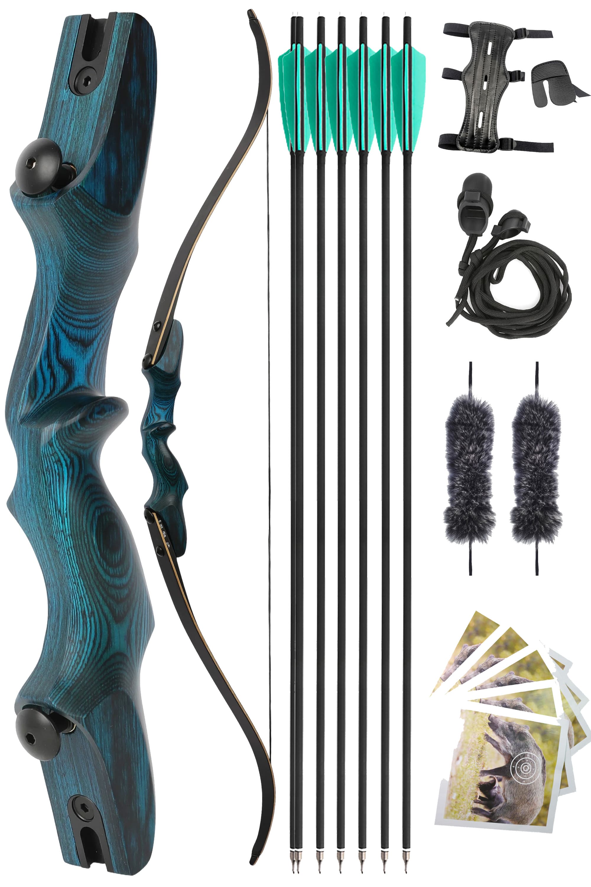 Rock Bear Recurve Bow 20-60LBS Takedown Bow Archery Hunting