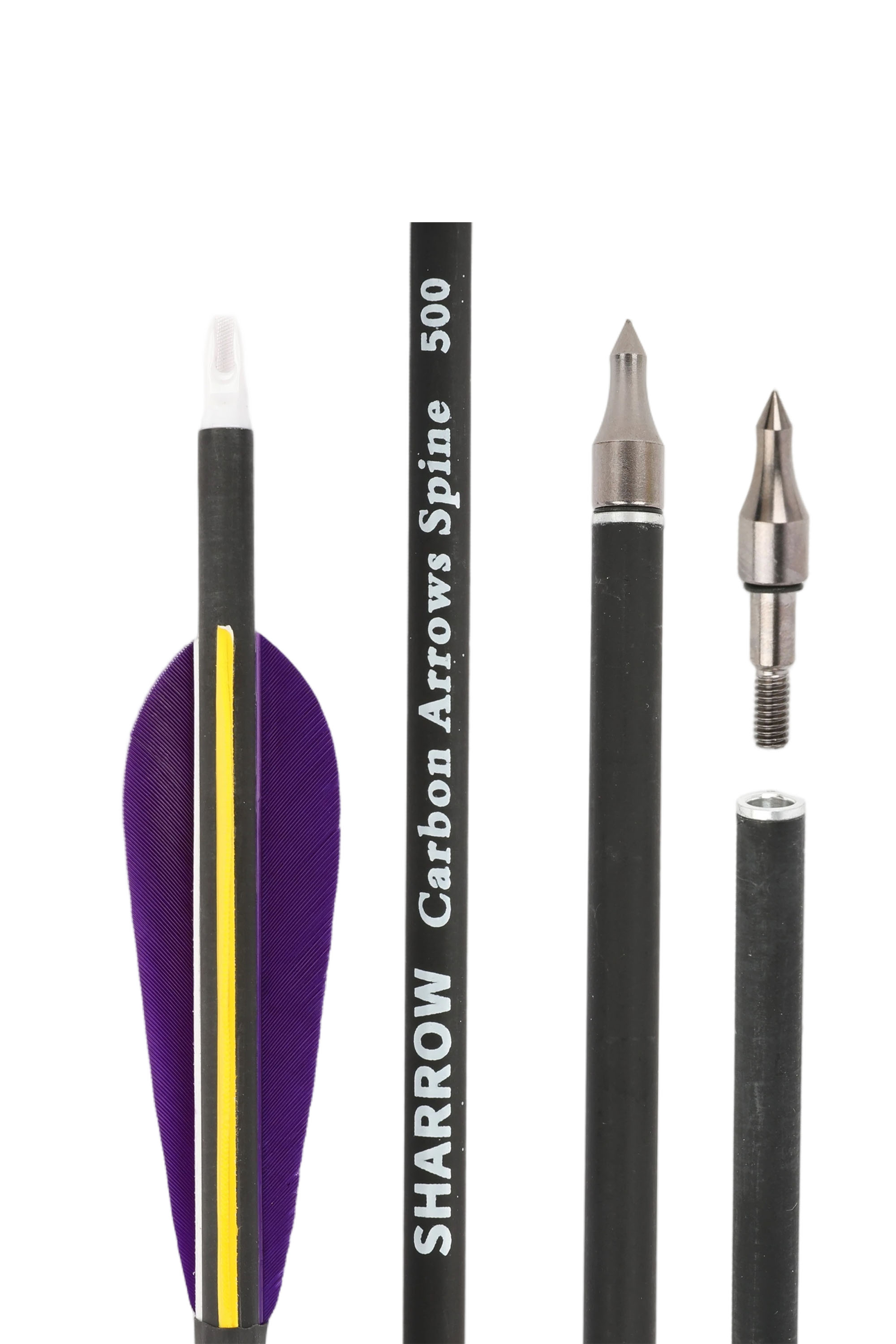 30 inch Real Feather 500 Spine Hunting Carbon Arrows