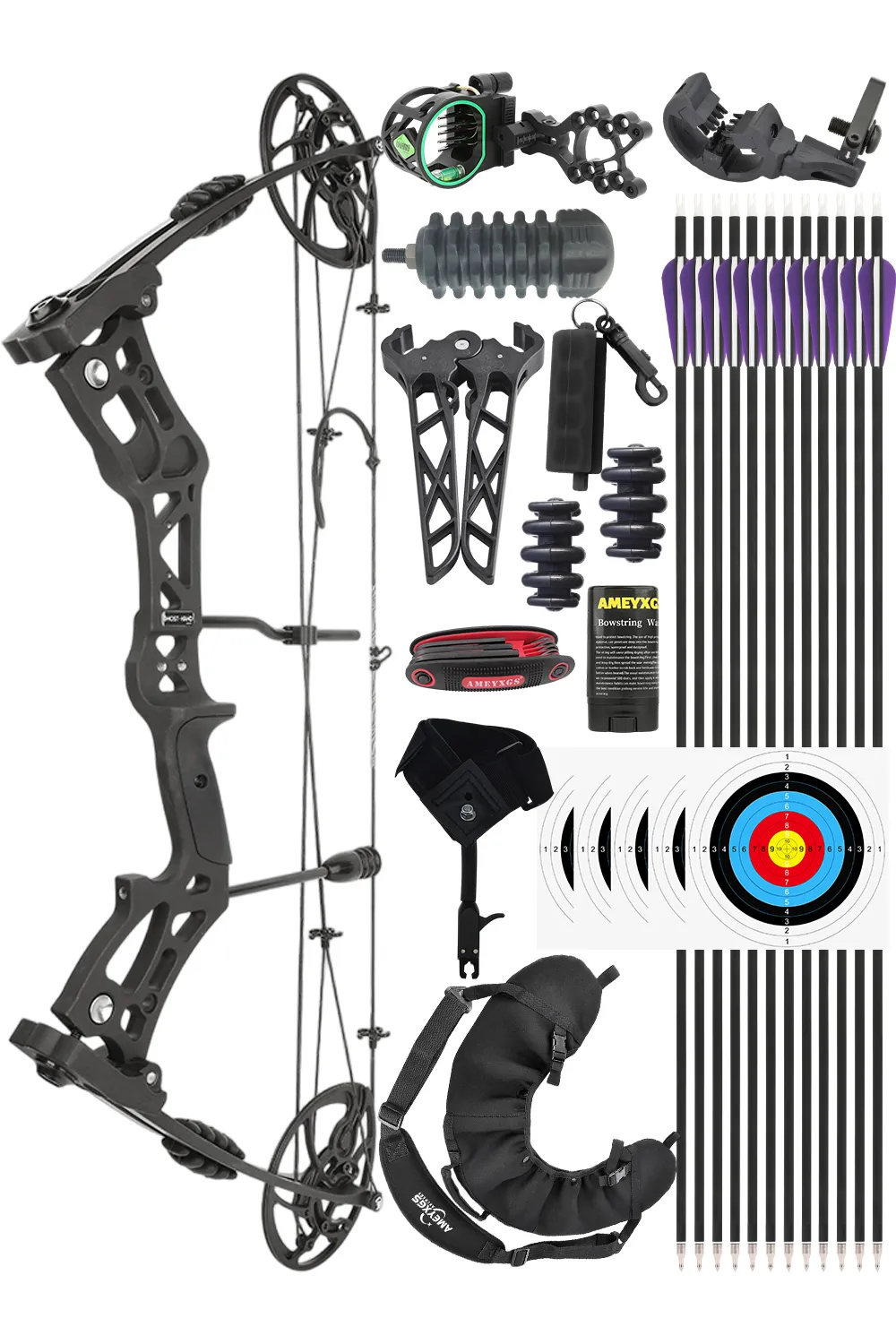 Adjustable 30–70lbs Adult Hunting Compound Bow Complete Kit 