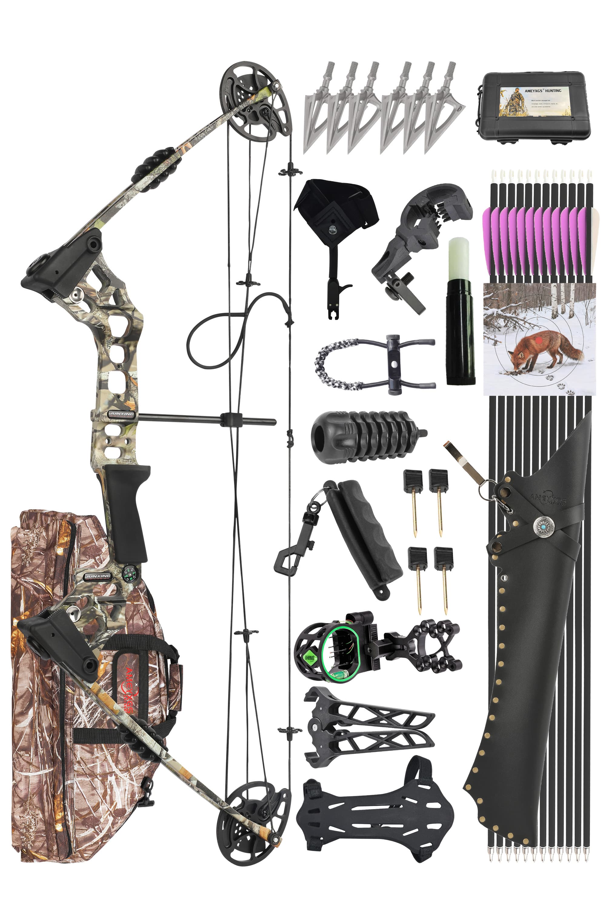 Compound Bow Set 20-70lbs Archery Targeting IBO 320FPS