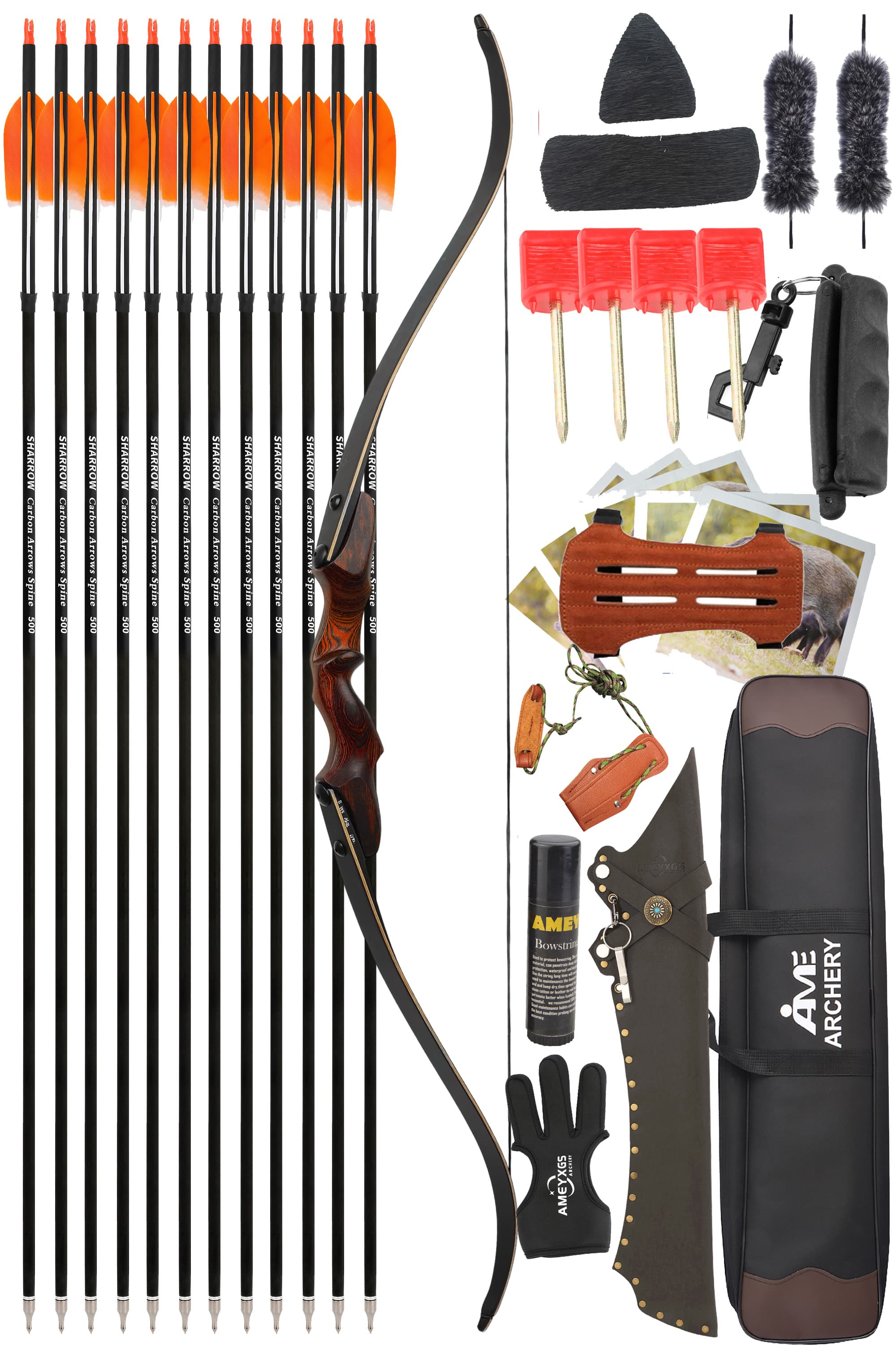 Rock Bear Recurve Bow 20-60LBS Takedown Bow Archery Hunting