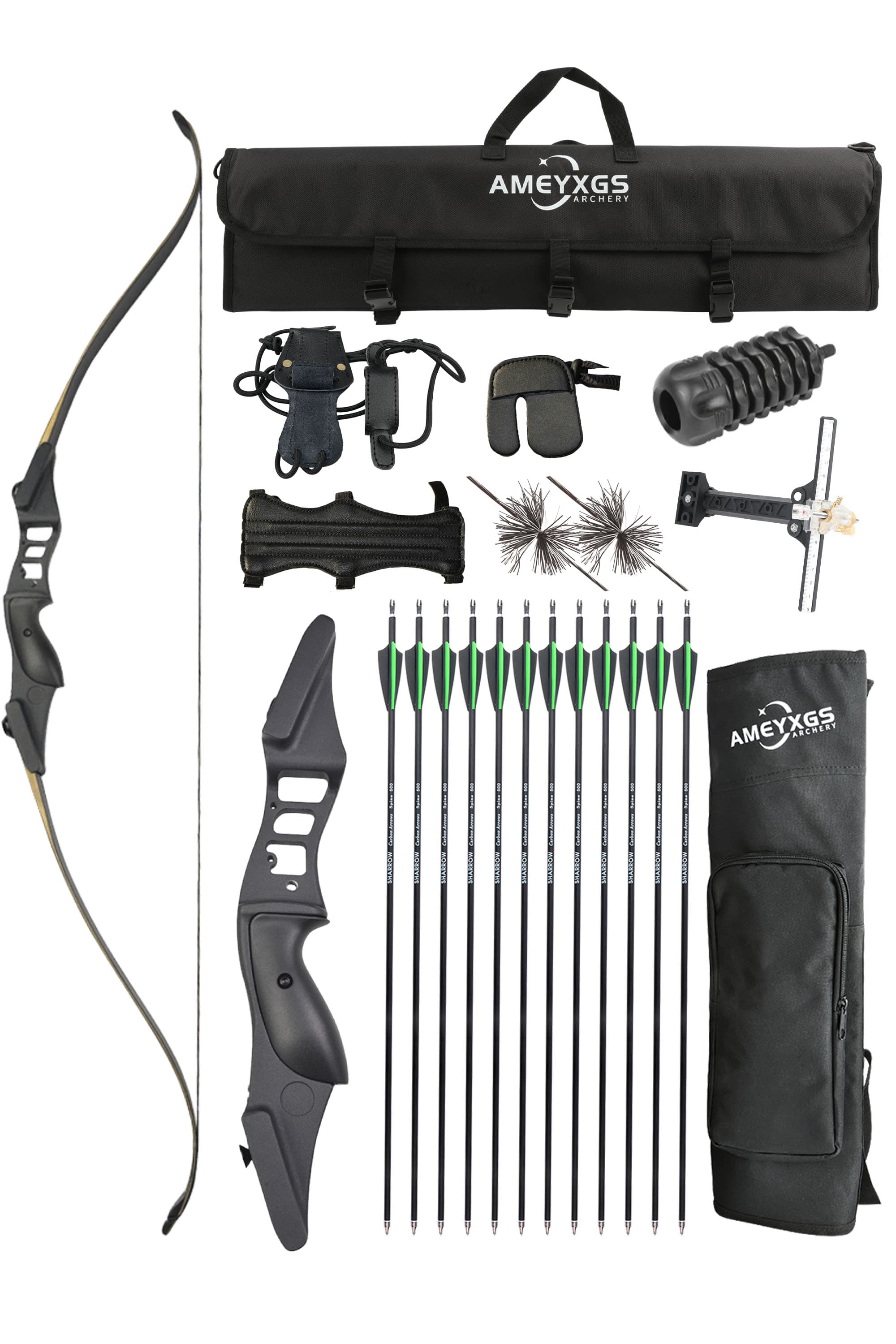 JUNXING F177 Compact Recurve Bow 54" 30-50 lbs Complete Kit