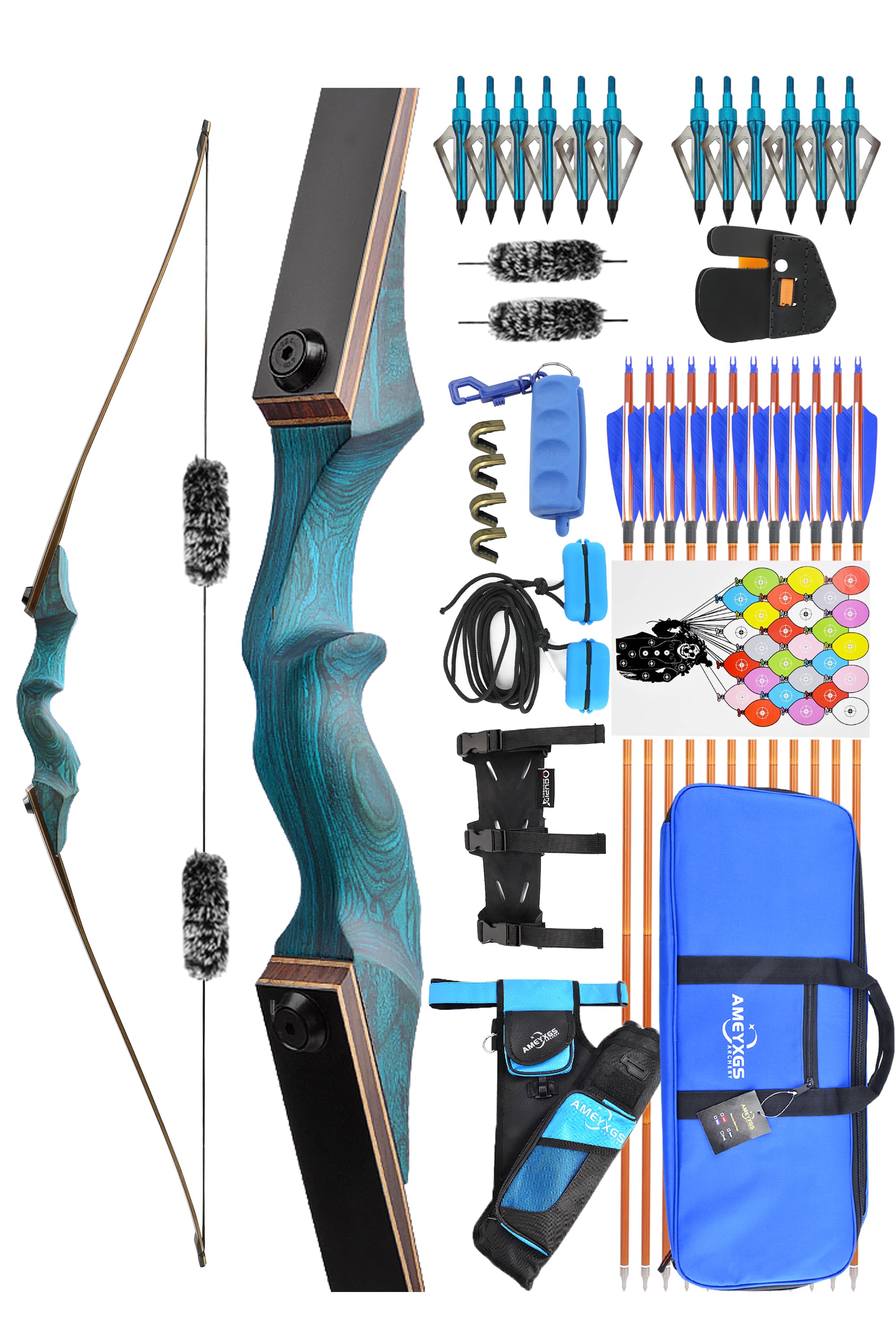 Black Hunter Archery Hunting Recurve Bow Set