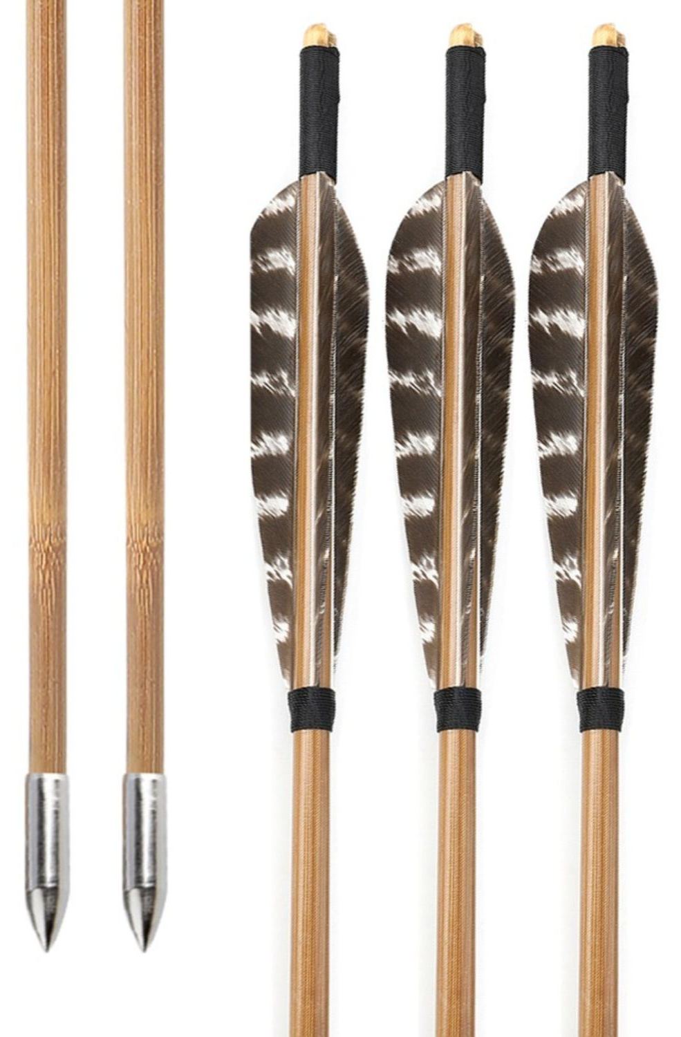 12X 33" Bamboo Arrows 5" Feather Handmade Archery Longbow Recurve Bow