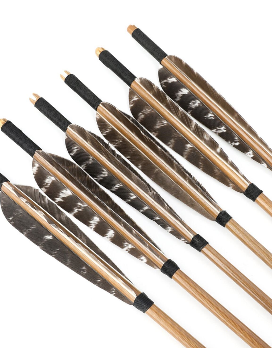 12X 33" Bamboo Arrows 5" Feather Handmade Archery Longbow Recurve Bow