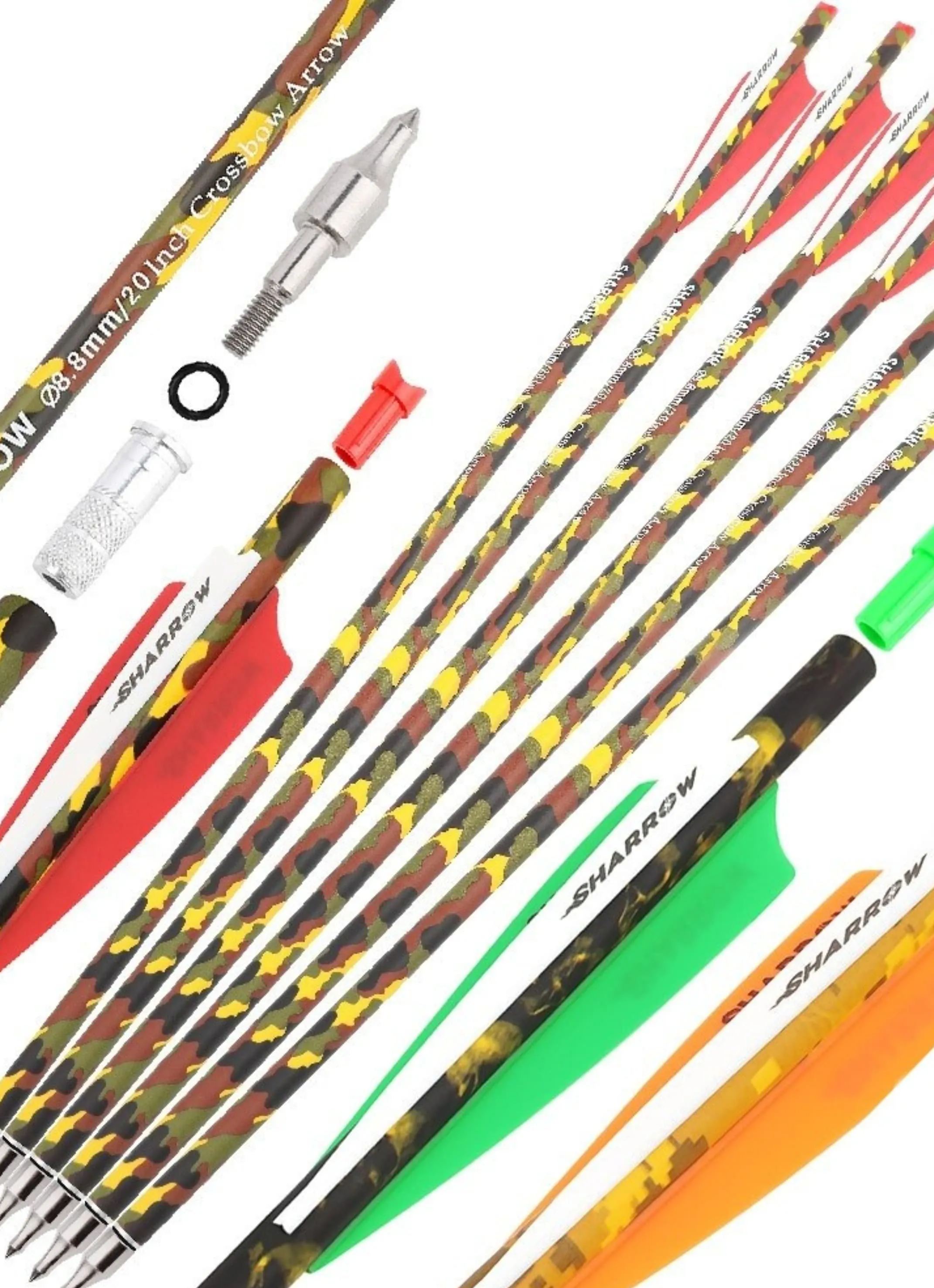 Sharrow Carbon Crossbow Bolts 20-Inch Hunting Arrows Set
