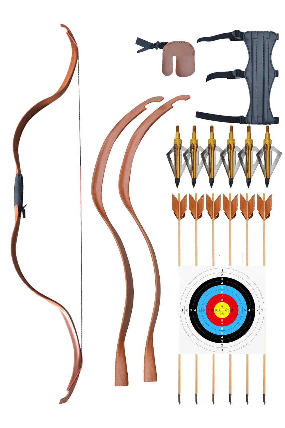 Handmade Wooden Recurve Bow for Traditional Archery 20lbs