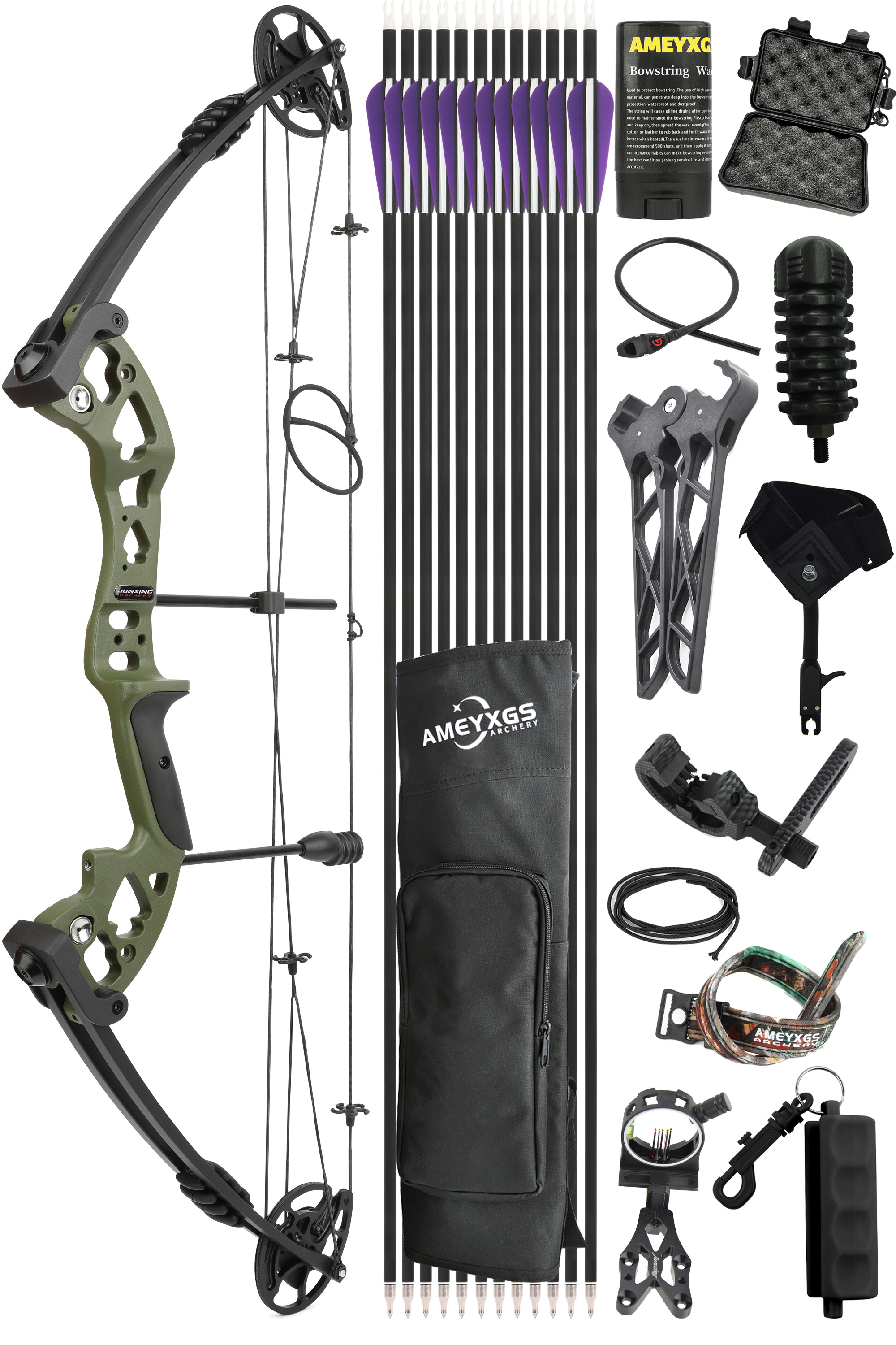 JUNXING M131 30-55Lbs Adjustable Hunting Compound Bow Set
