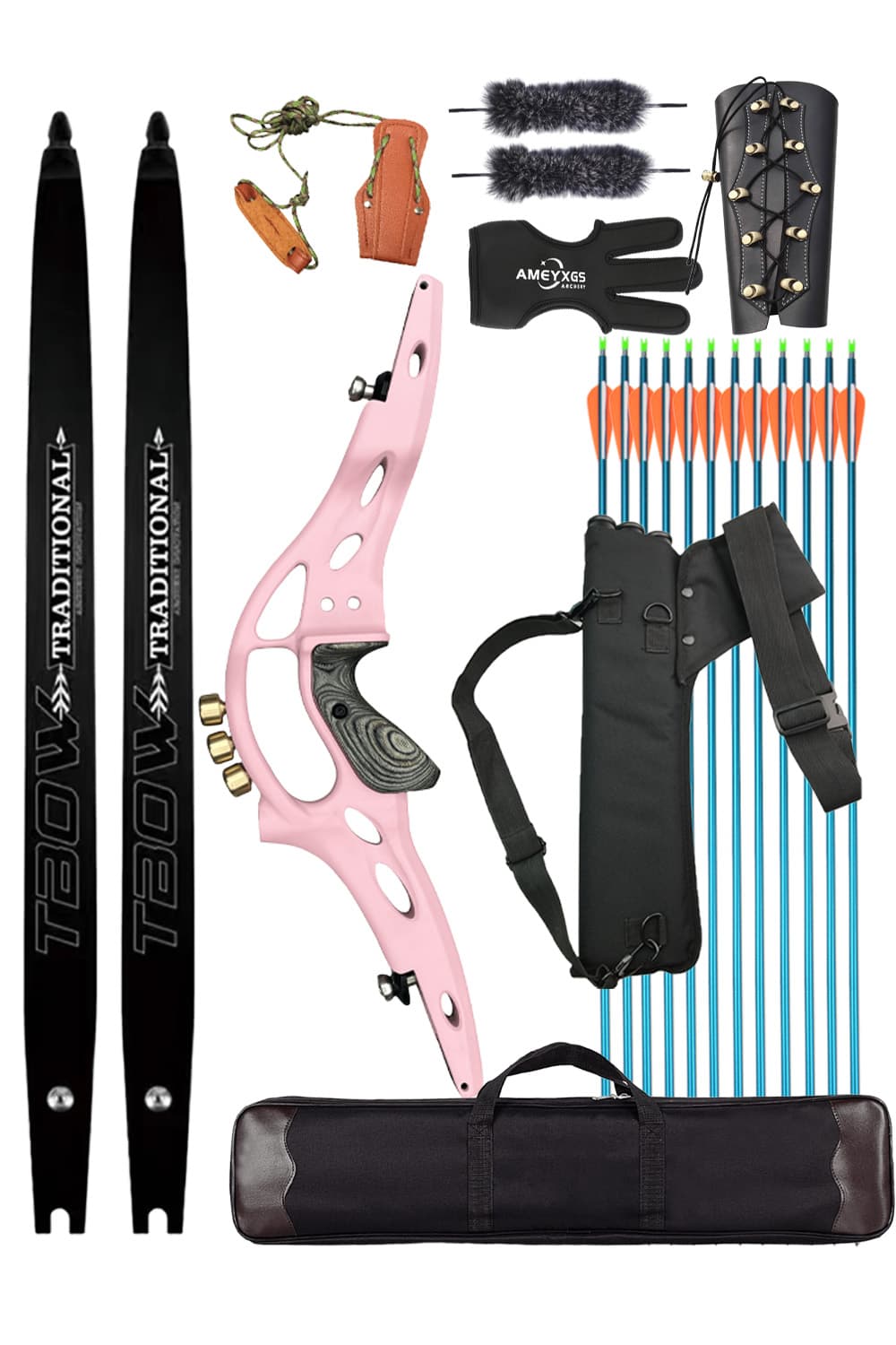 Tbow 30-60Lbs Takedown Hunting Recurve Bow ILF