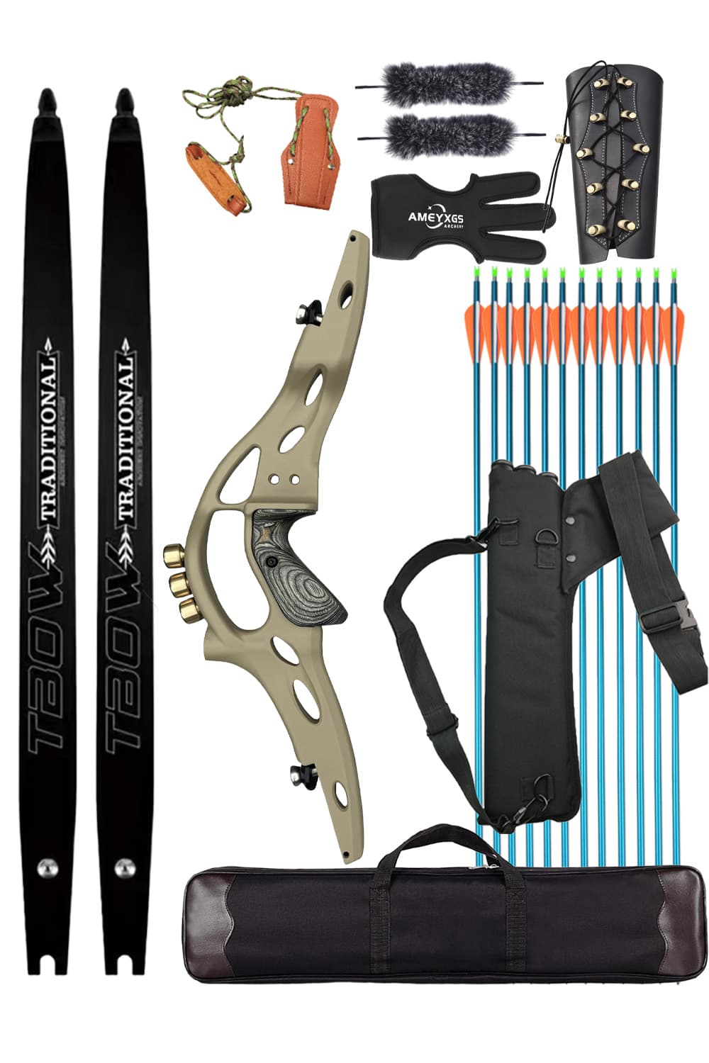 Tbow 30-60Lbs Takedown Hunting Recurve Bow ILF