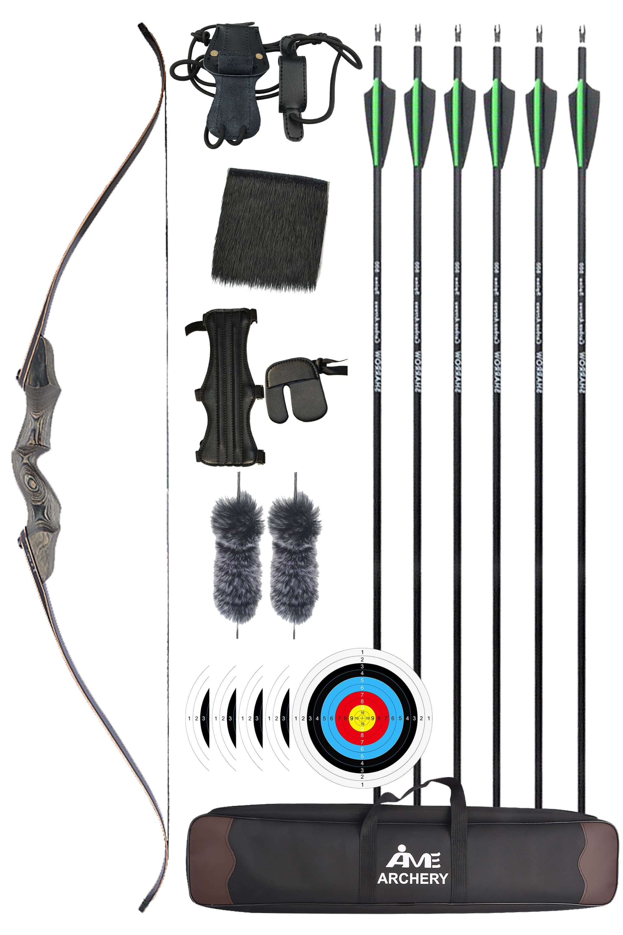 60" Takedown Recurve Bow Hunting Longbow Archery Target 30-50Ibs