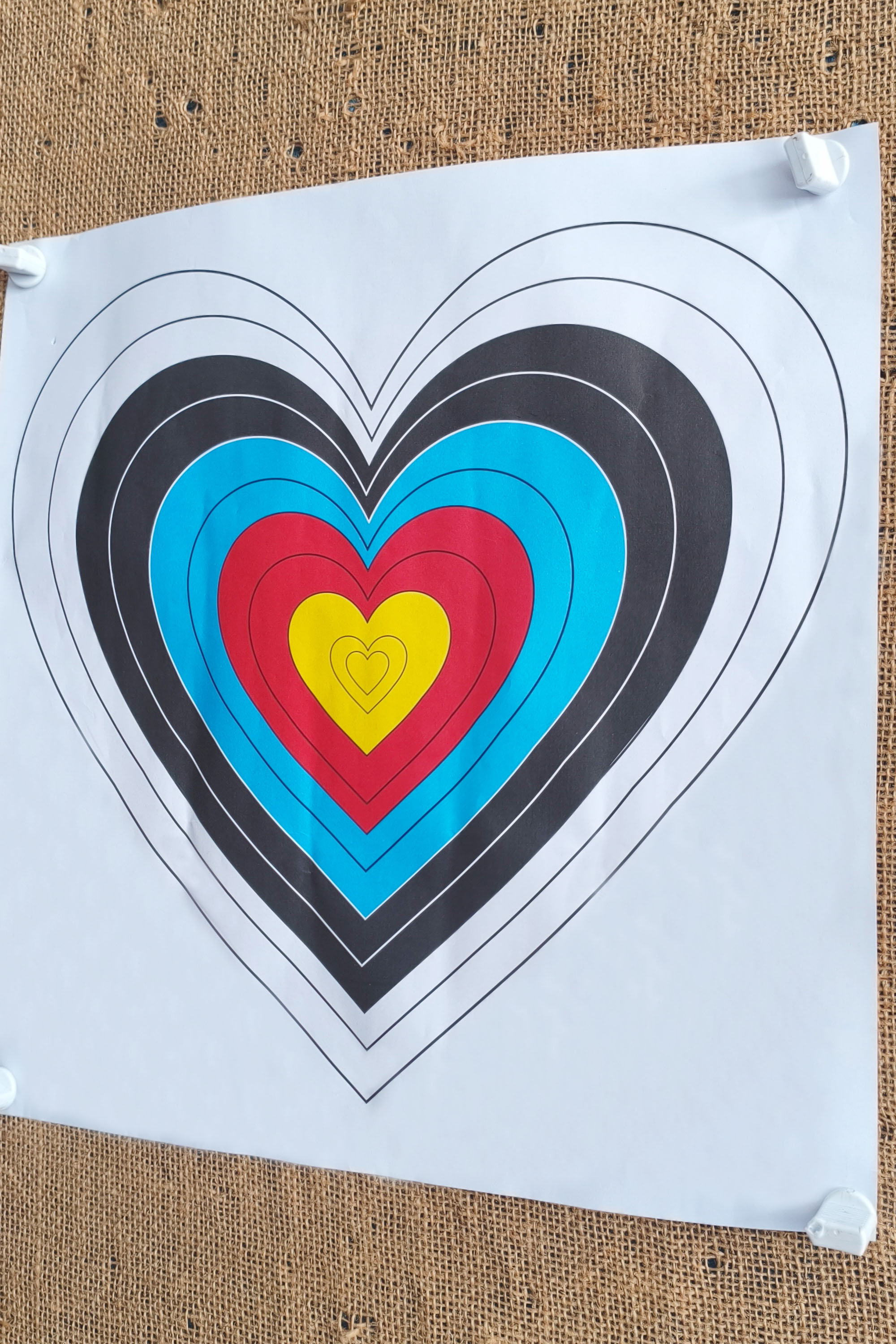 Heart Shaped Bow Target Paper 40×40cm Shooting Practice