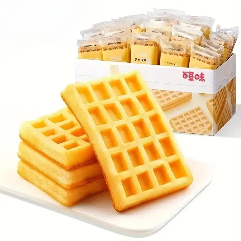 （卸売商品) 1kg 约36包 百草味 ワッフル (Temuタイプ)