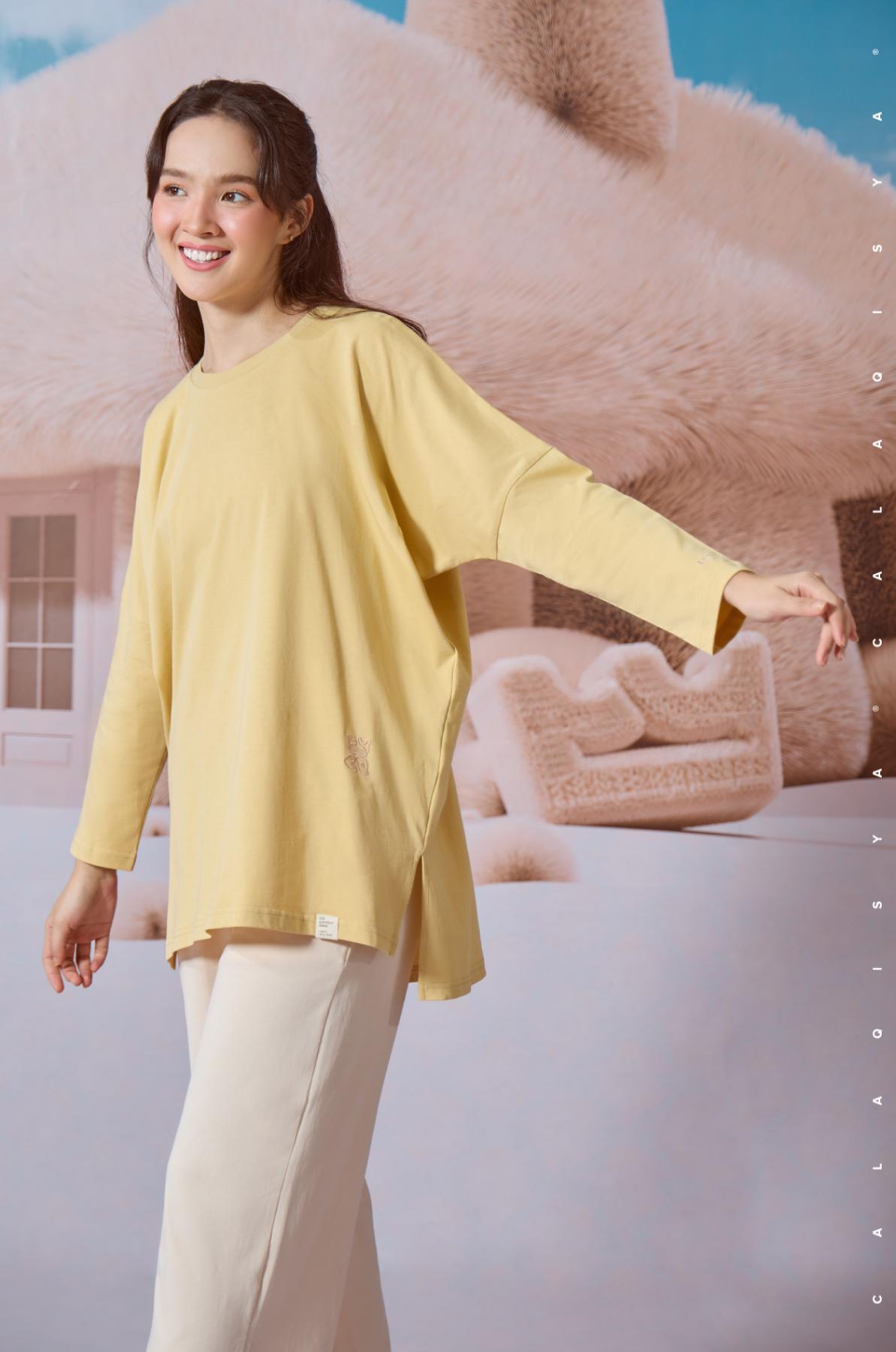 COMFORTWEAR BREATHE : BATWING SHIRT 2.0 IN CUSTARD