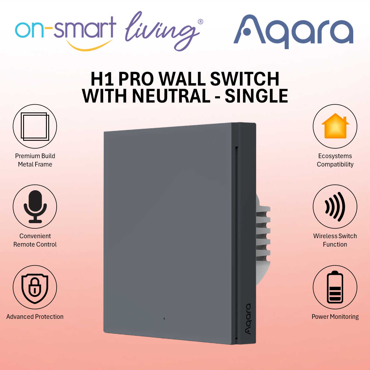 Aqara H1 Smart Wall Switch 3.0 With Neutral (White) - Single, Double,