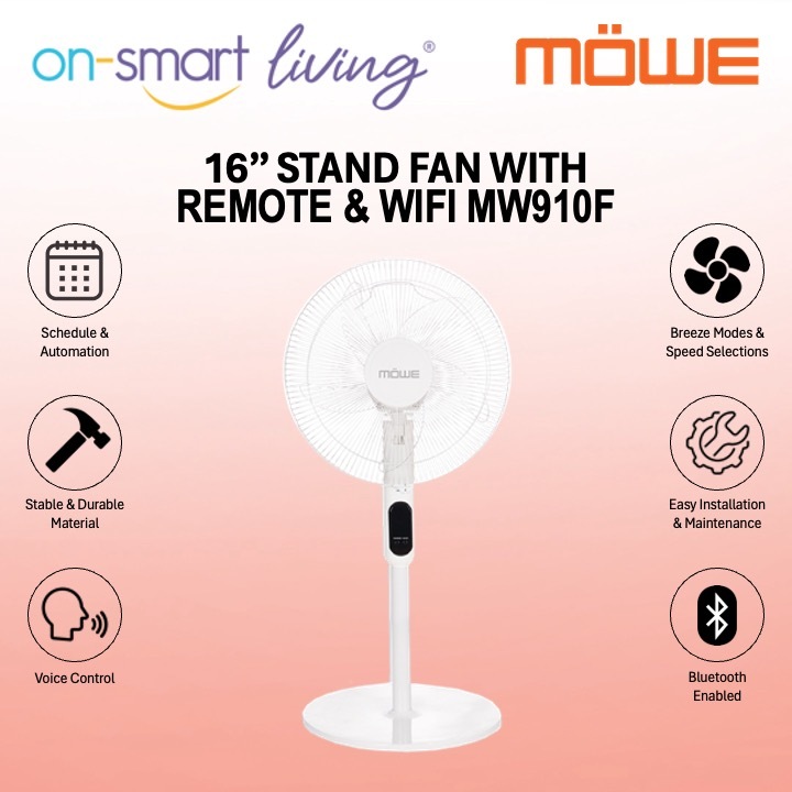 MOWE 16″ Stand Fan with Remote / Wi-Fi MW910F