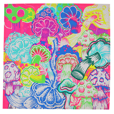 Neon Mushrooms Knot Wrao