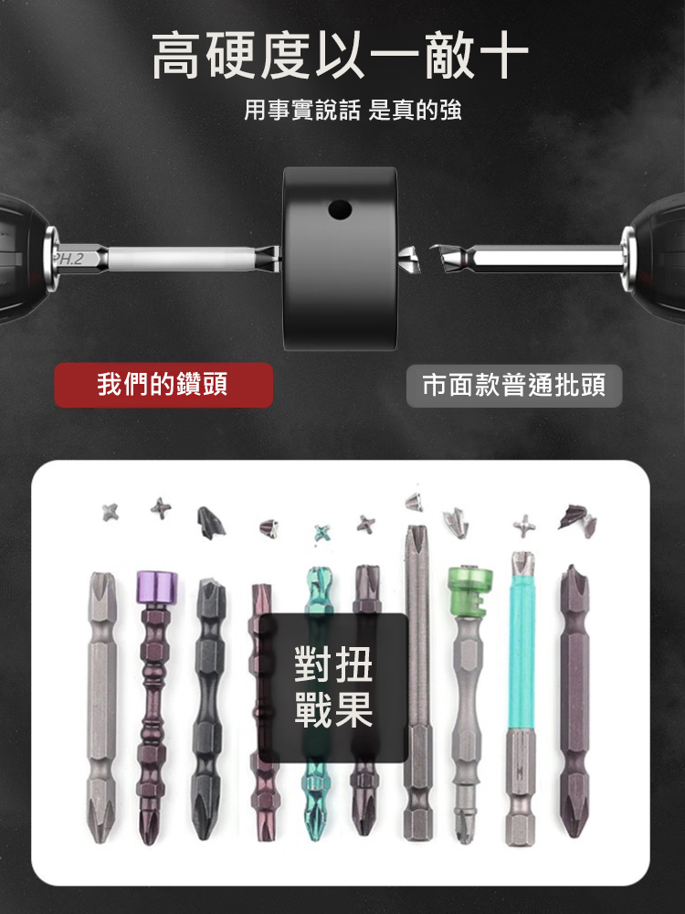 【K5高硬合金強磁抗沖擊防滑批頭】咬合力強不滑牙， 強磁吸附，超硬材質，輕松應對各種螺絲!