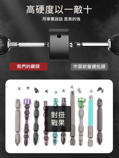 【K5高硬合金強磁抗沖擊防滑批頭】咬合力強不滑牙， 強磁吸附，超硬材質，輕松應對各種螺絲!