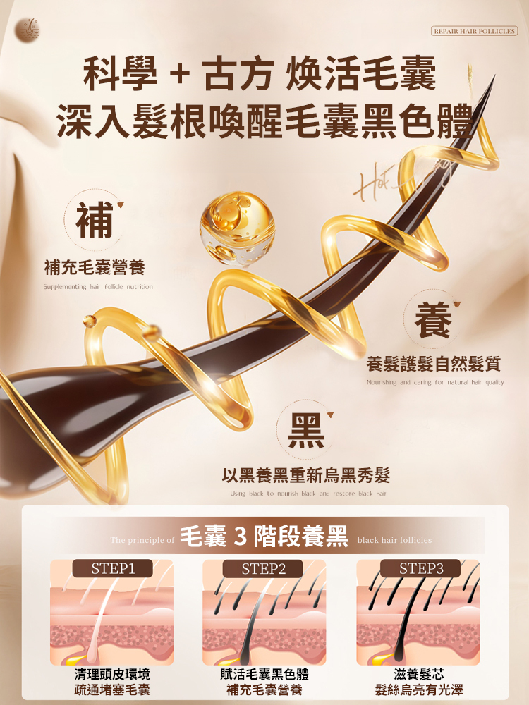 黑靈芝人參洗髮精