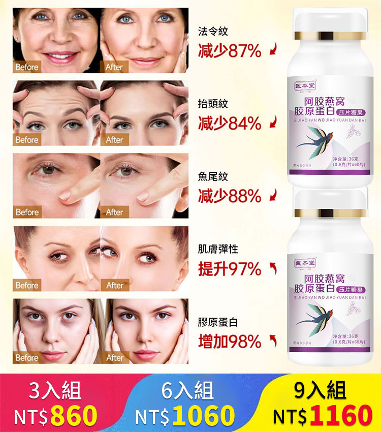 阿膠燕窩膠原蛋白壓片糖果