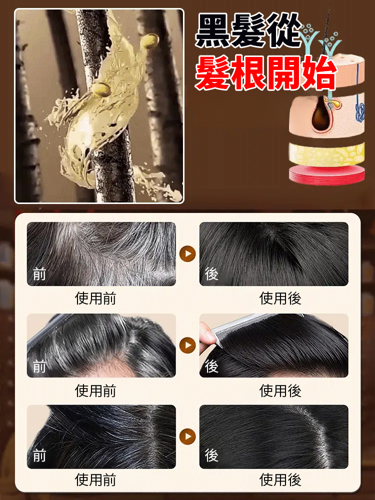 【白髮不再有】烏黑密髮片