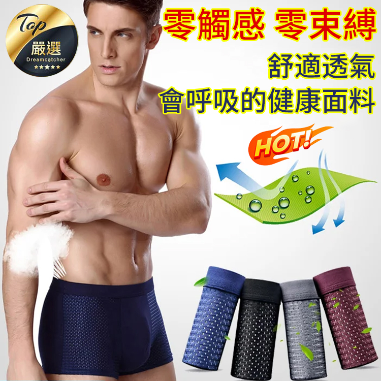 冰絲黑洞網眼男士內褲