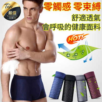 冰絲黑洞網眼男士內褲