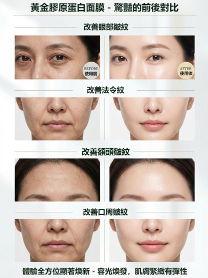 【抗老祛斑去皺】黃金膠原緊緻面膜