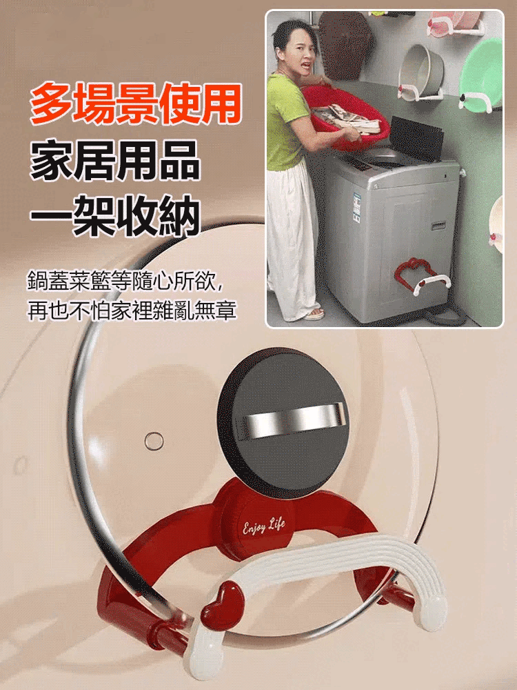 8倍吸附力伸縮式吸盤臉盆架